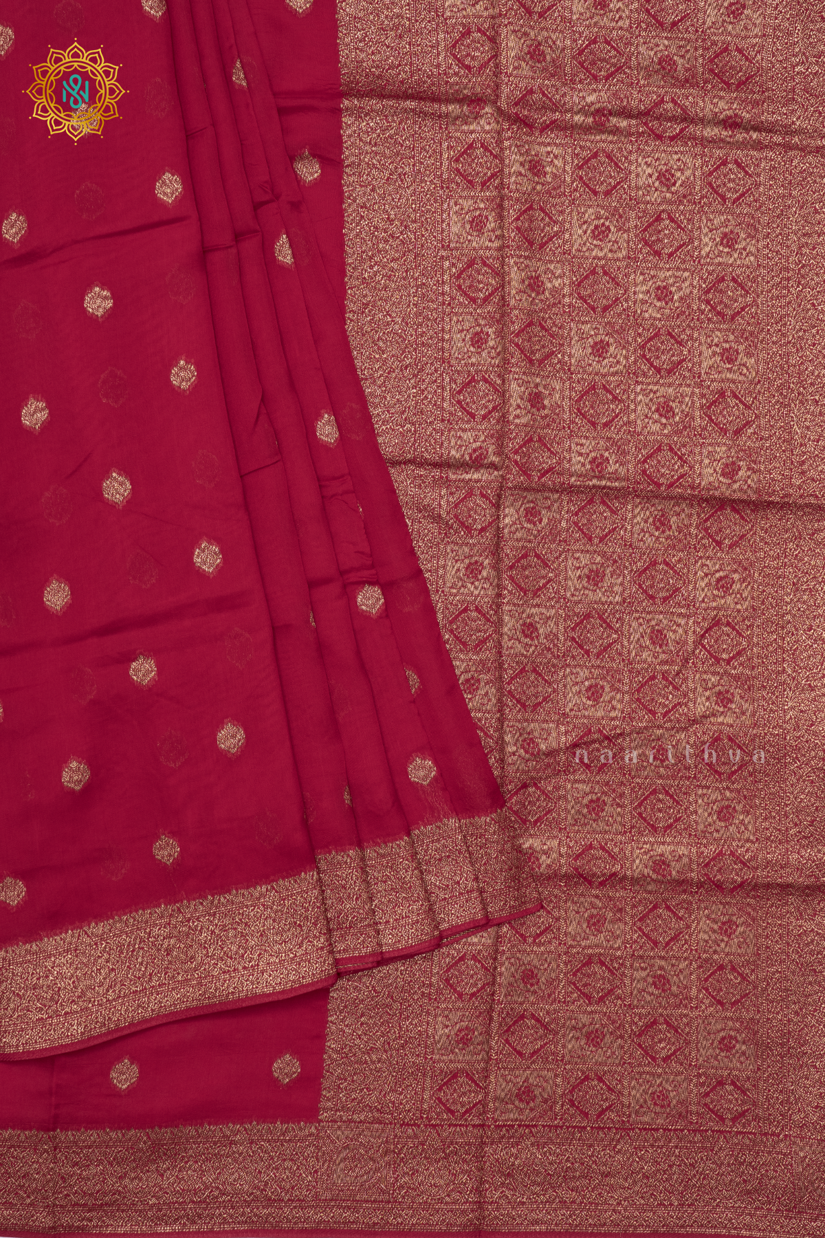 RED - SEMI TUSSAR SILK