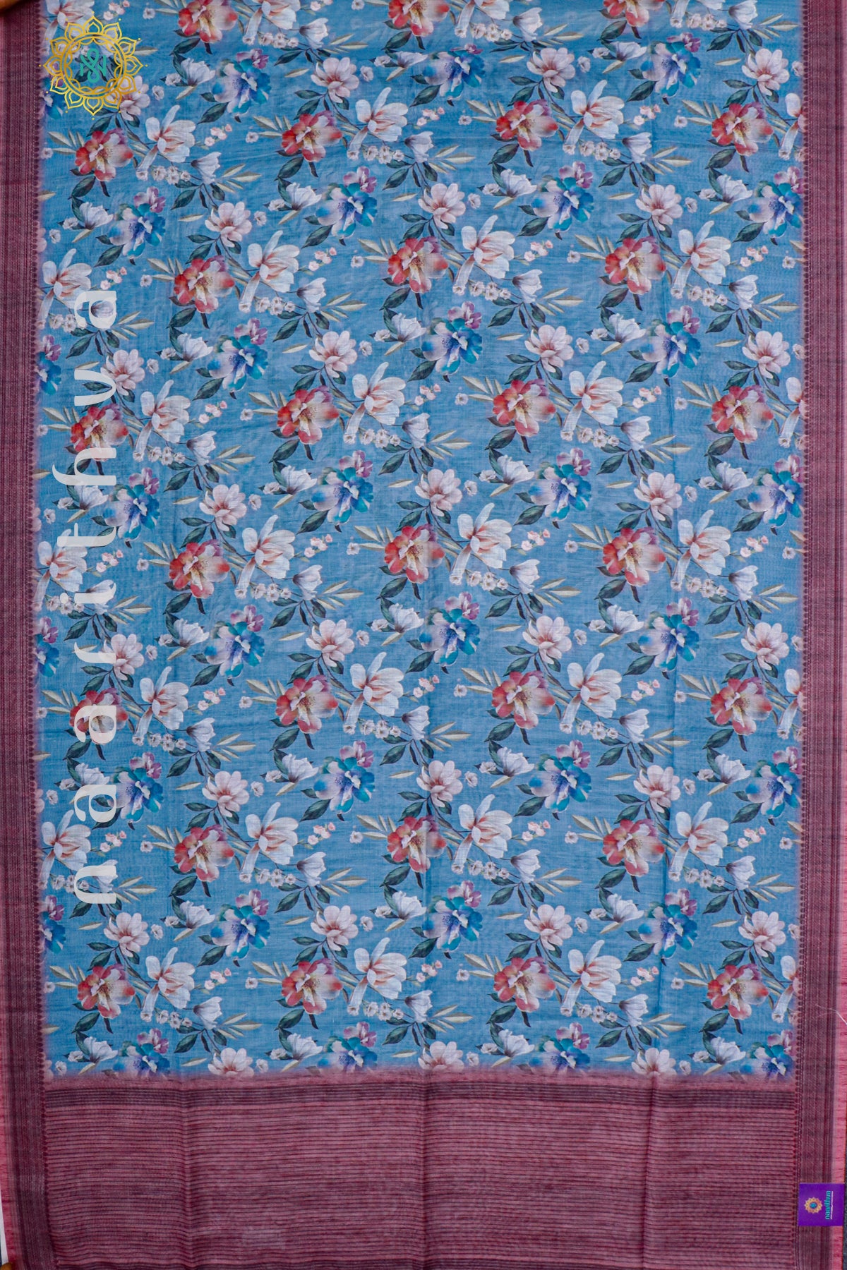 BLUE WITH WINE - LINEN BY COTTON