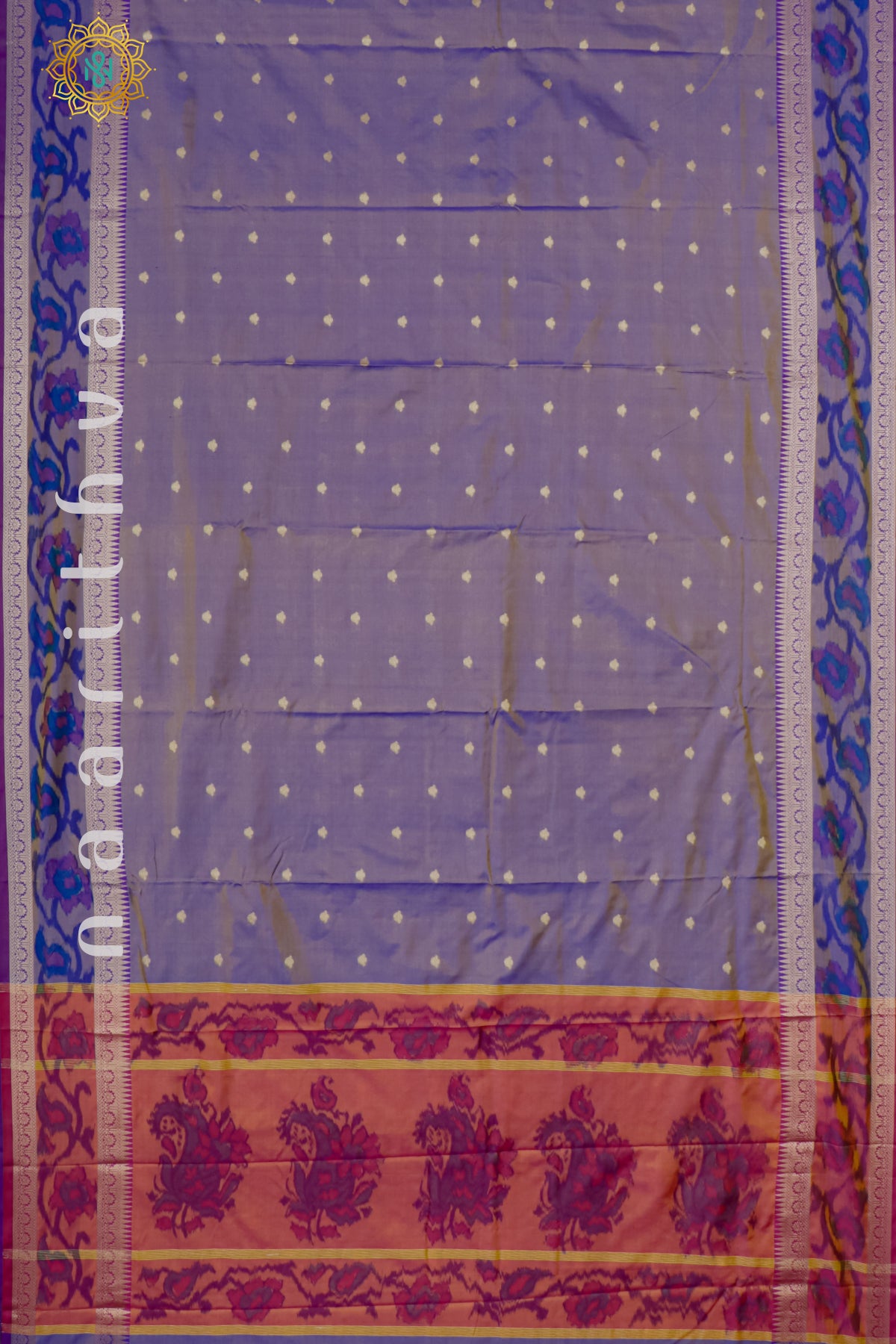 DUAL SHADE OF PURPLE WITH ORANGE - SEMI KANCHI