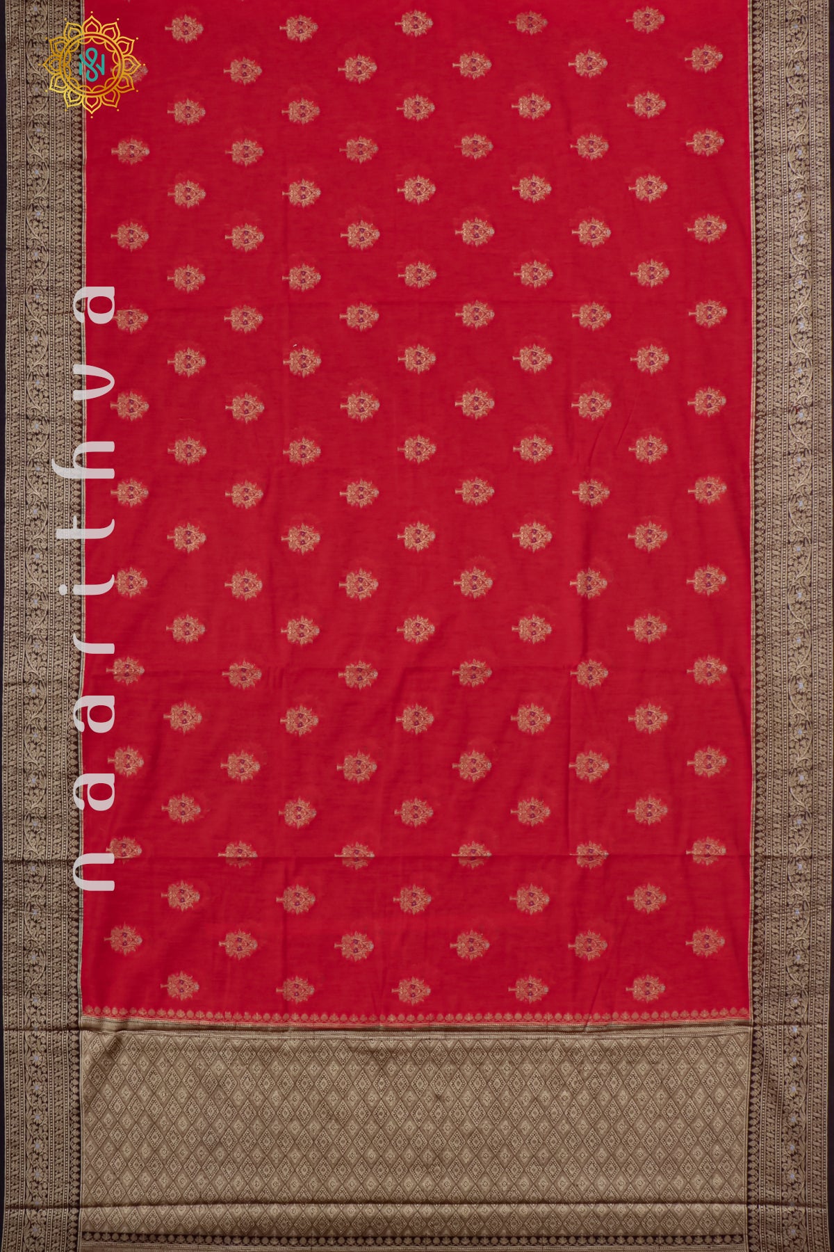 RED WITH BLACK - JUTE COTTON