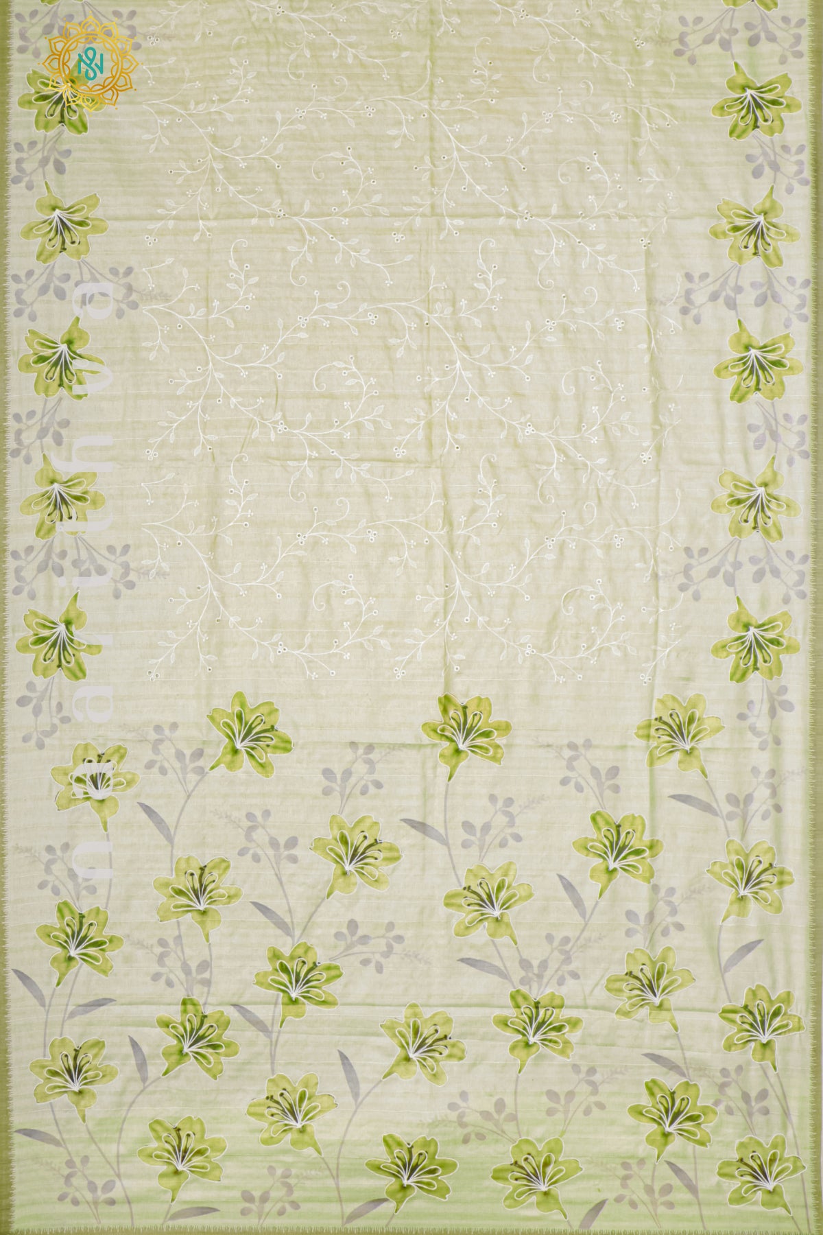 OFF WHITE WITH LIGHT GREEN - KOTHA TUSSAR