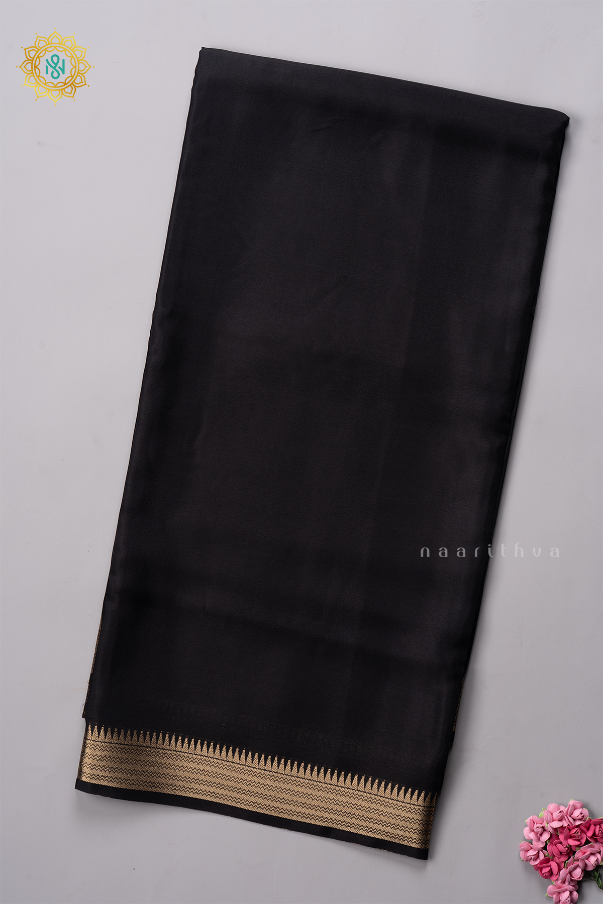 BLACK - SEMI MYSORE CREPE SILK
