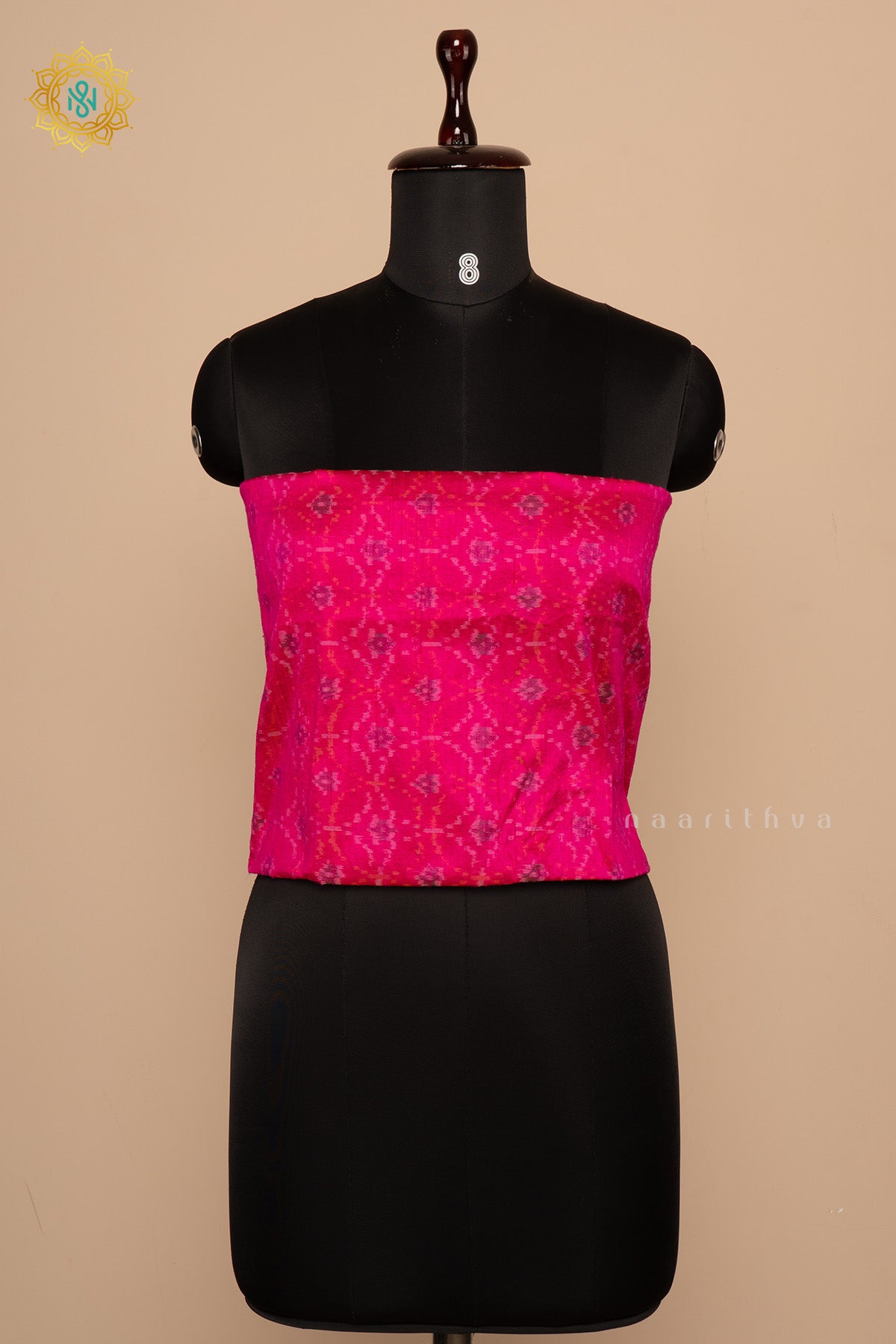Rani Pink - Ikkat Woven Pure Silk Blouse Fabric