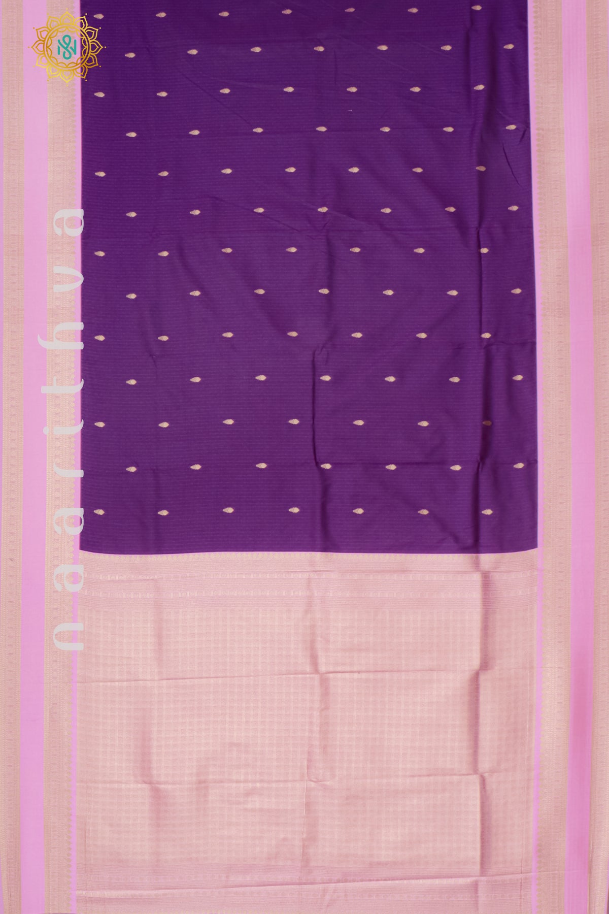 PURPLE WITH LIGHT PINK - SEMI SILK