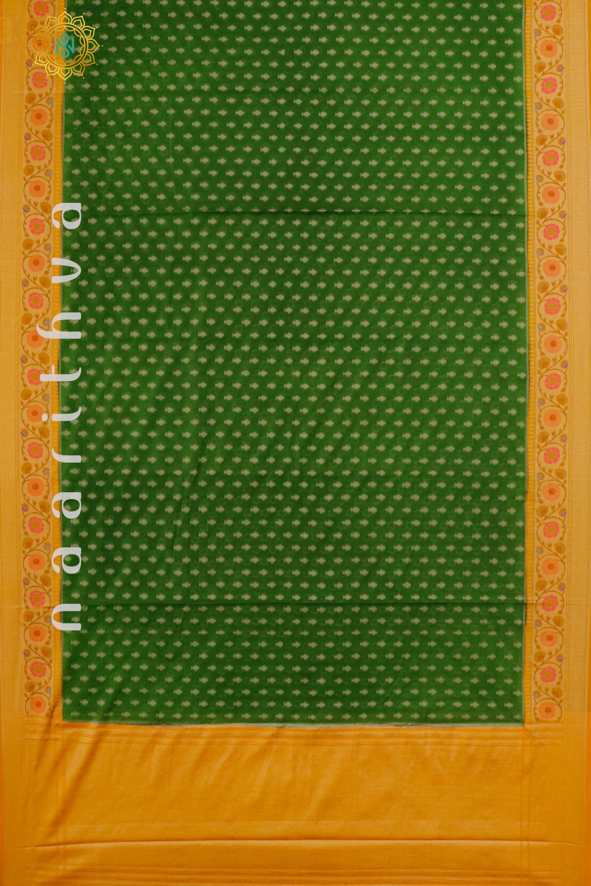 GREEN WITH YELLOW - JUTE COTTON