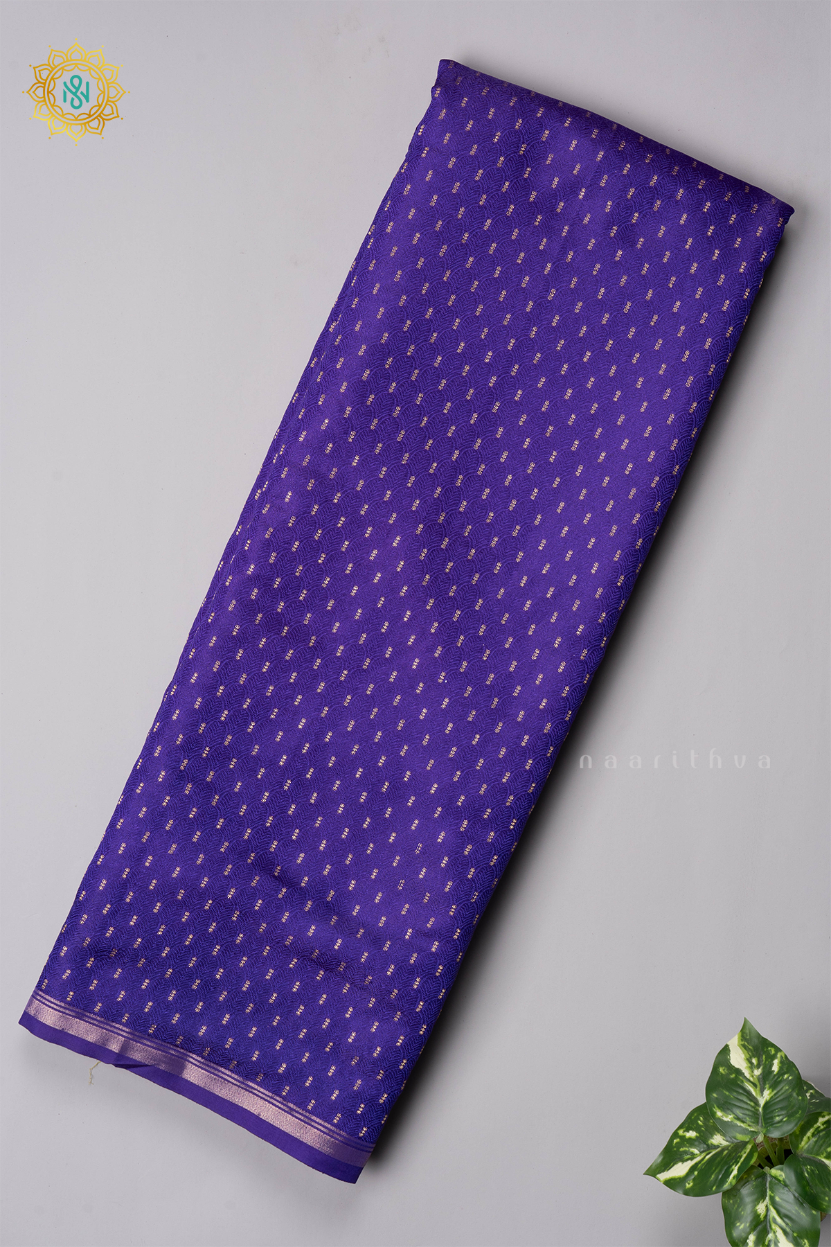 PURPLE WITH YELLOW - SEMI SILK
