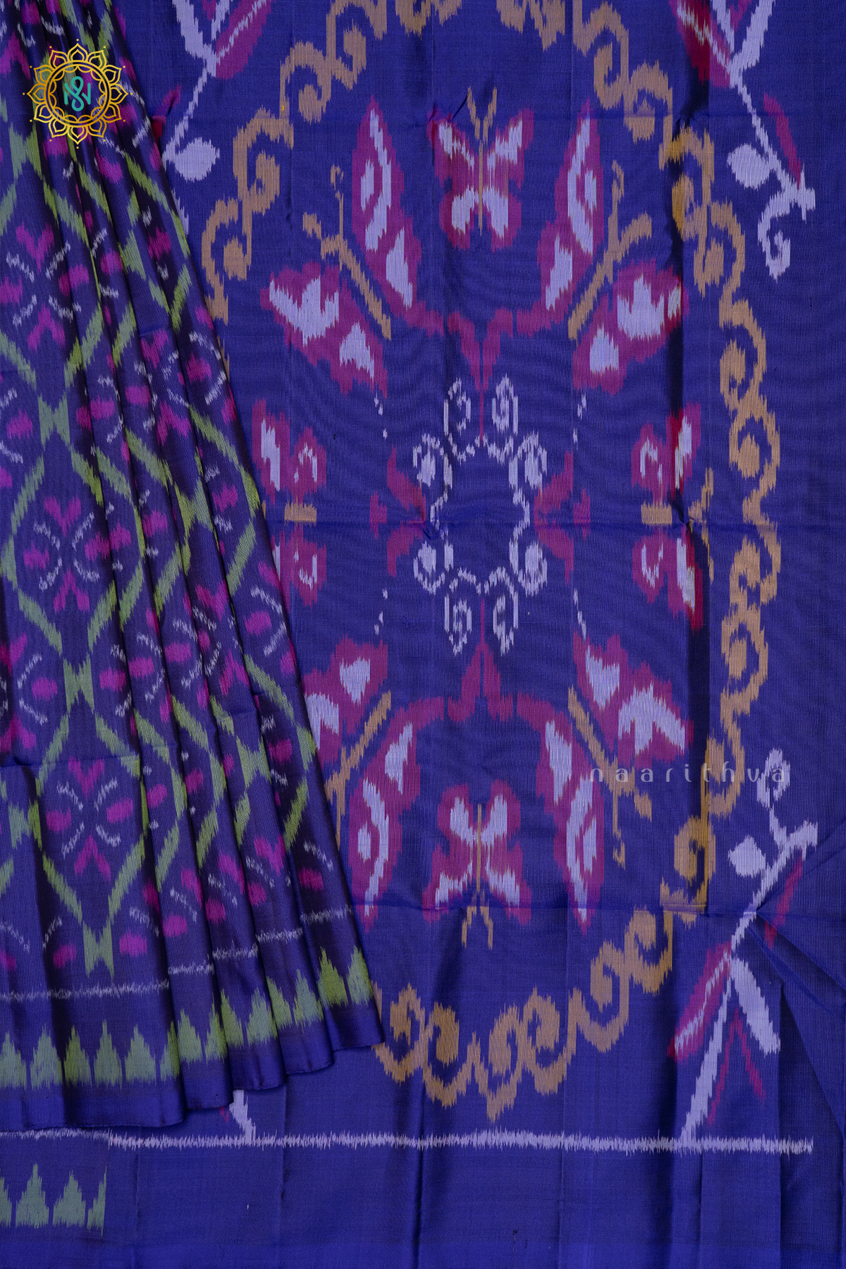 BLUE - PURE KANJIVARAM IKAT SOFT SILK