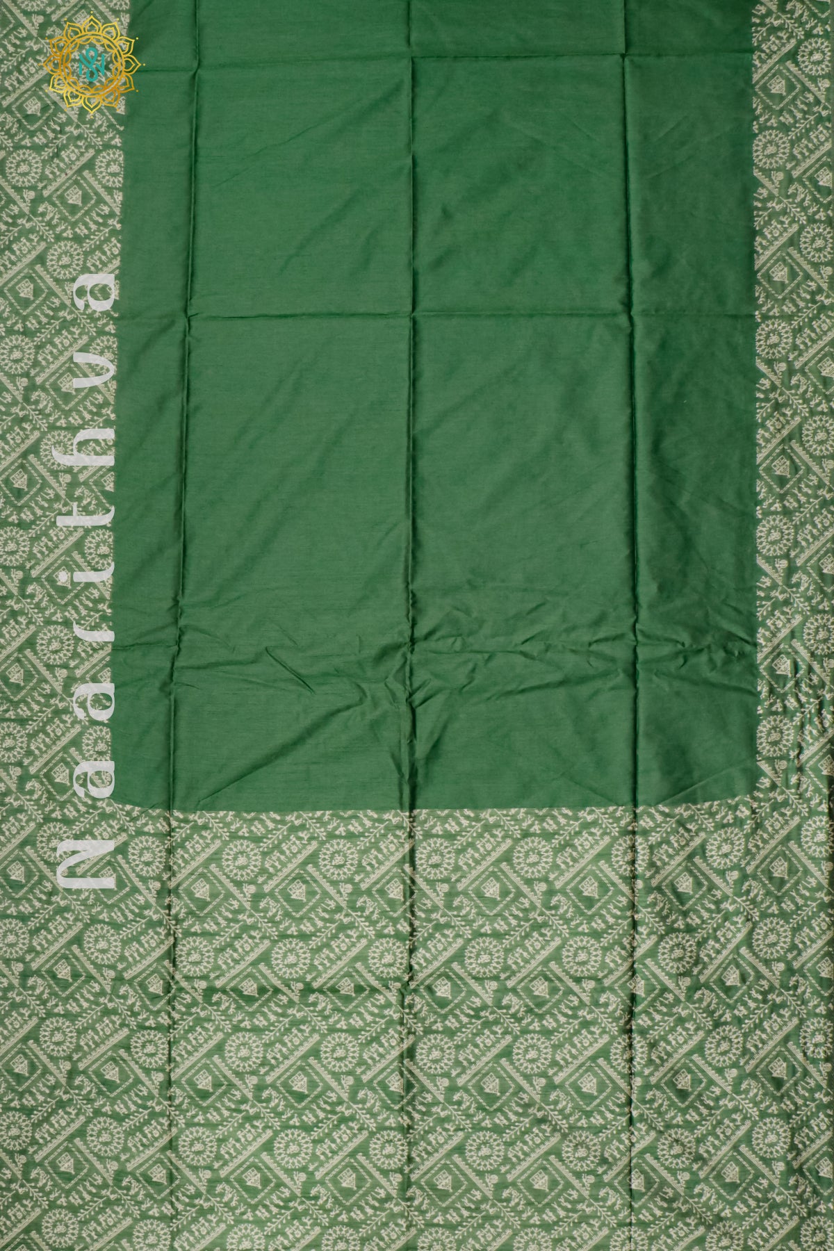 BOTTLE GREEN - POLY SILK COTTON