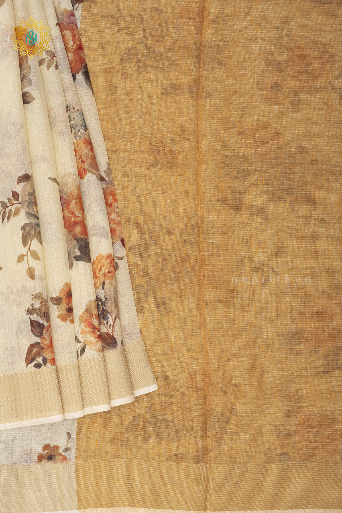 OFF WHITE WITH MUSTARD - LINEN BY COTTON