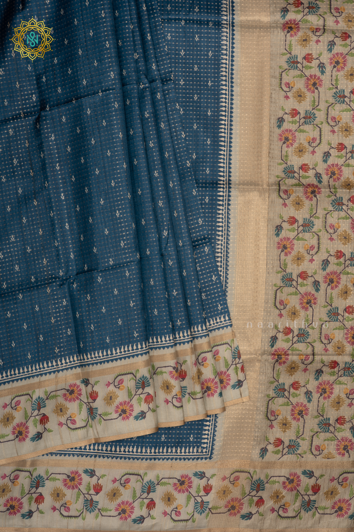 BLUE - SEMI TUSSAR SILK