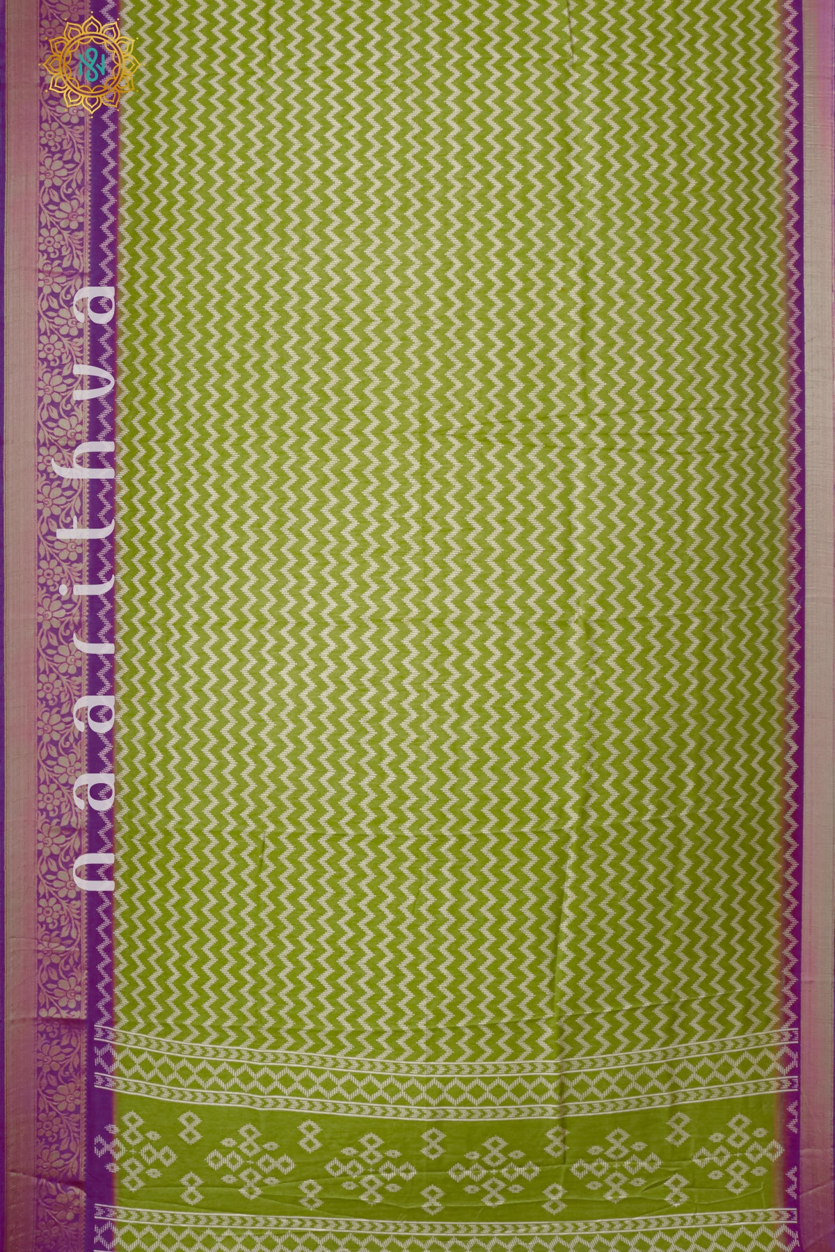 LIGHT GREEN WITH PURPLE - DOLA SILK