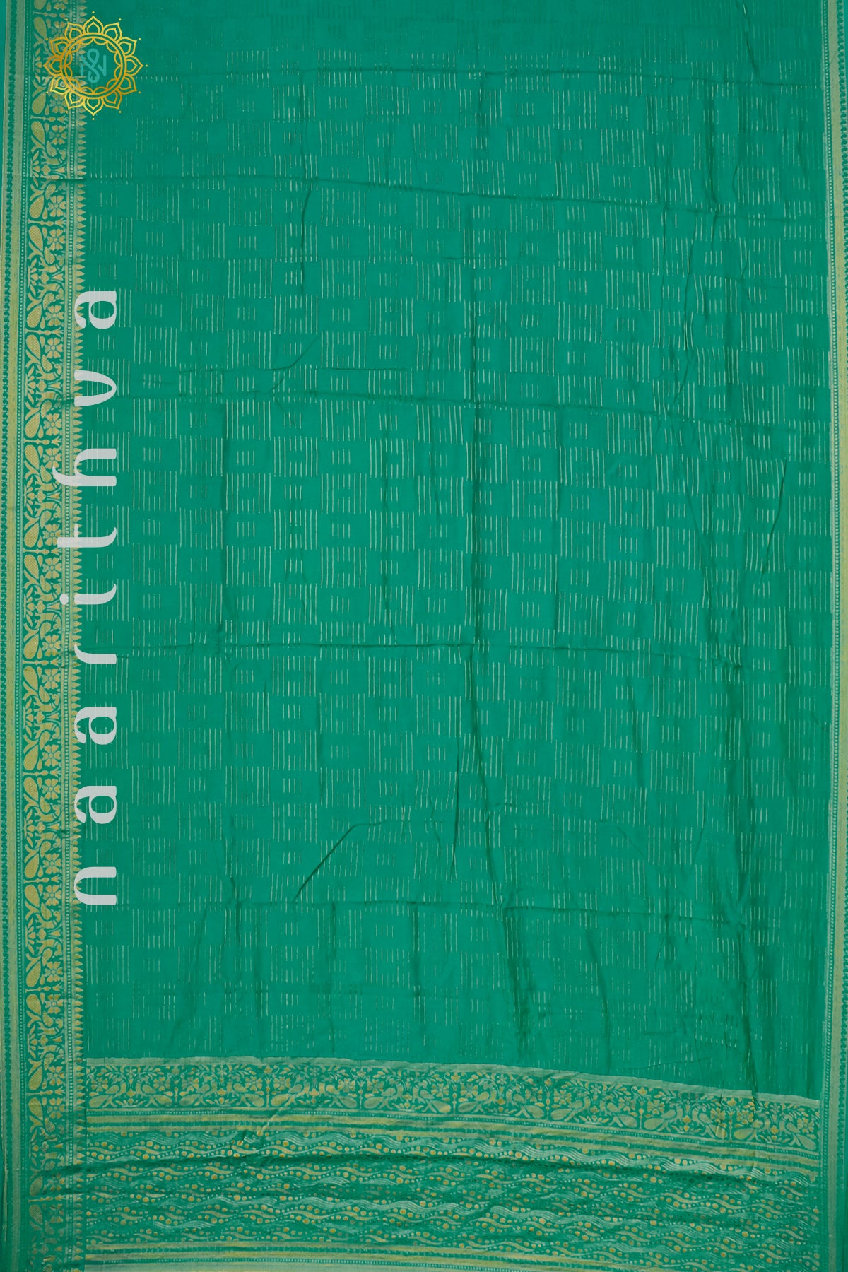 GREEN WITH NAVY BLUE - DOLA SILK