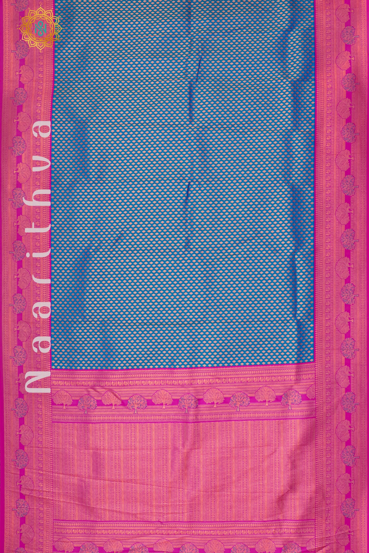 BLUE WITH PINK - SEMI KANCHI