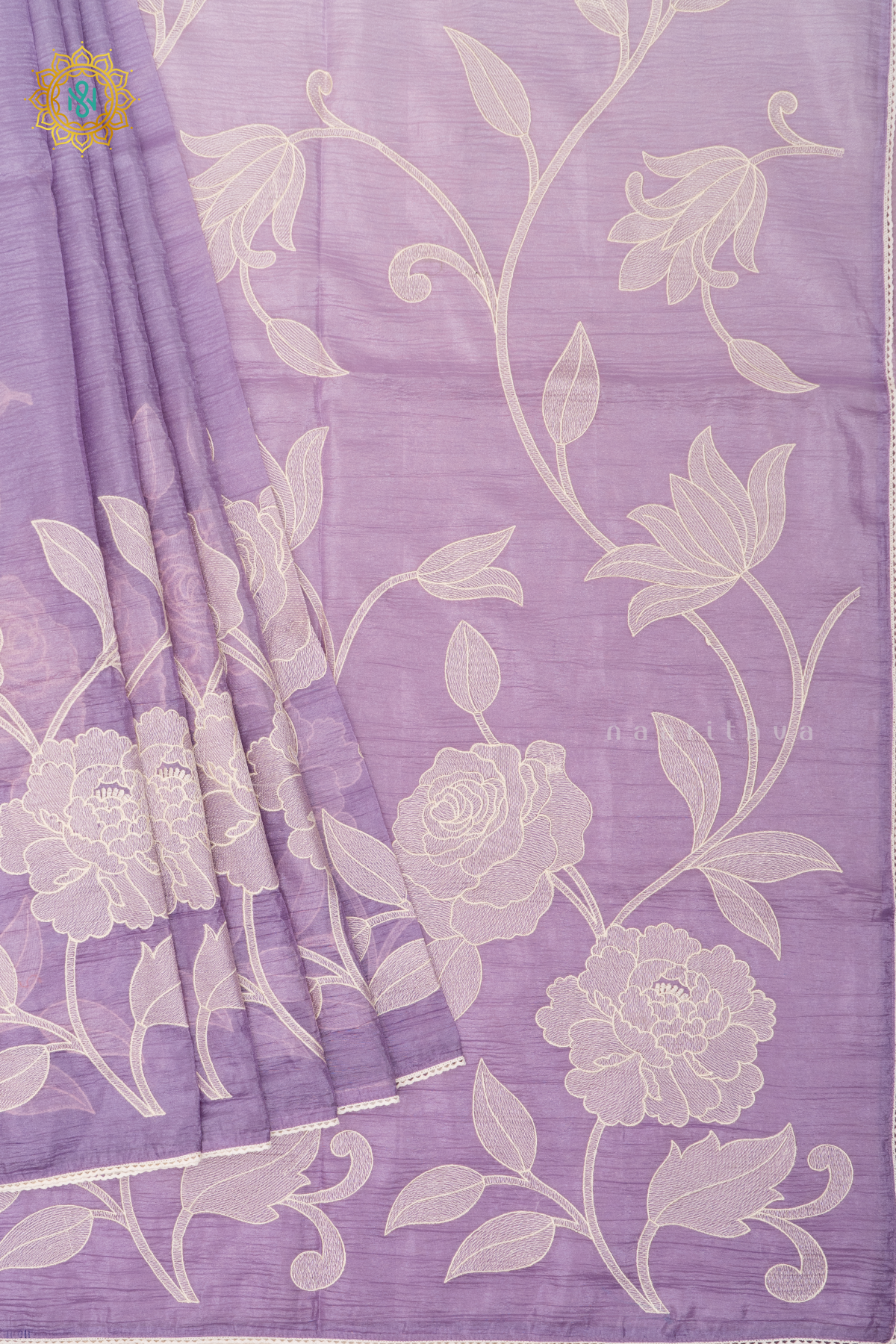 LAVENDER - CRUSH TISSUE WITH EMBROIDERY