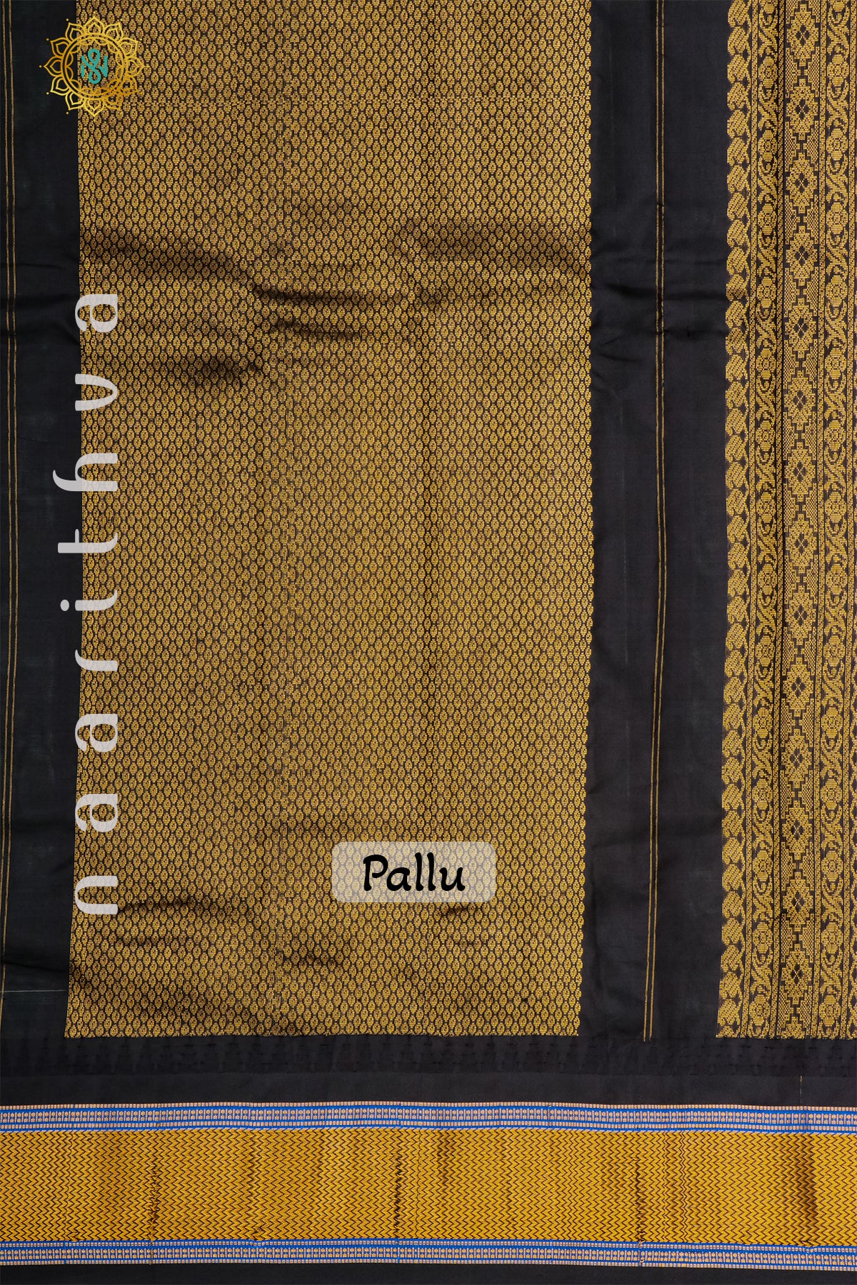 GREEN WITH BLACK - PURE GADWAL SILK