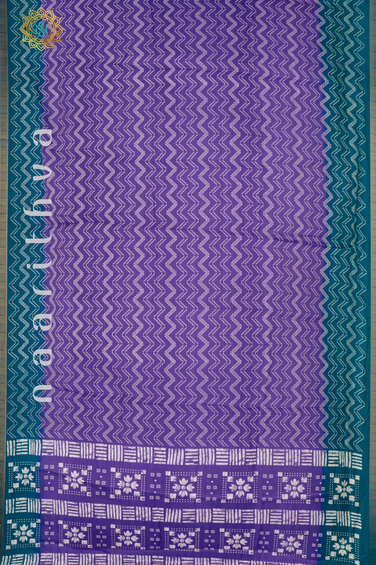 PURPLE WITH SKY BLUE - SEMI GEORGETTE