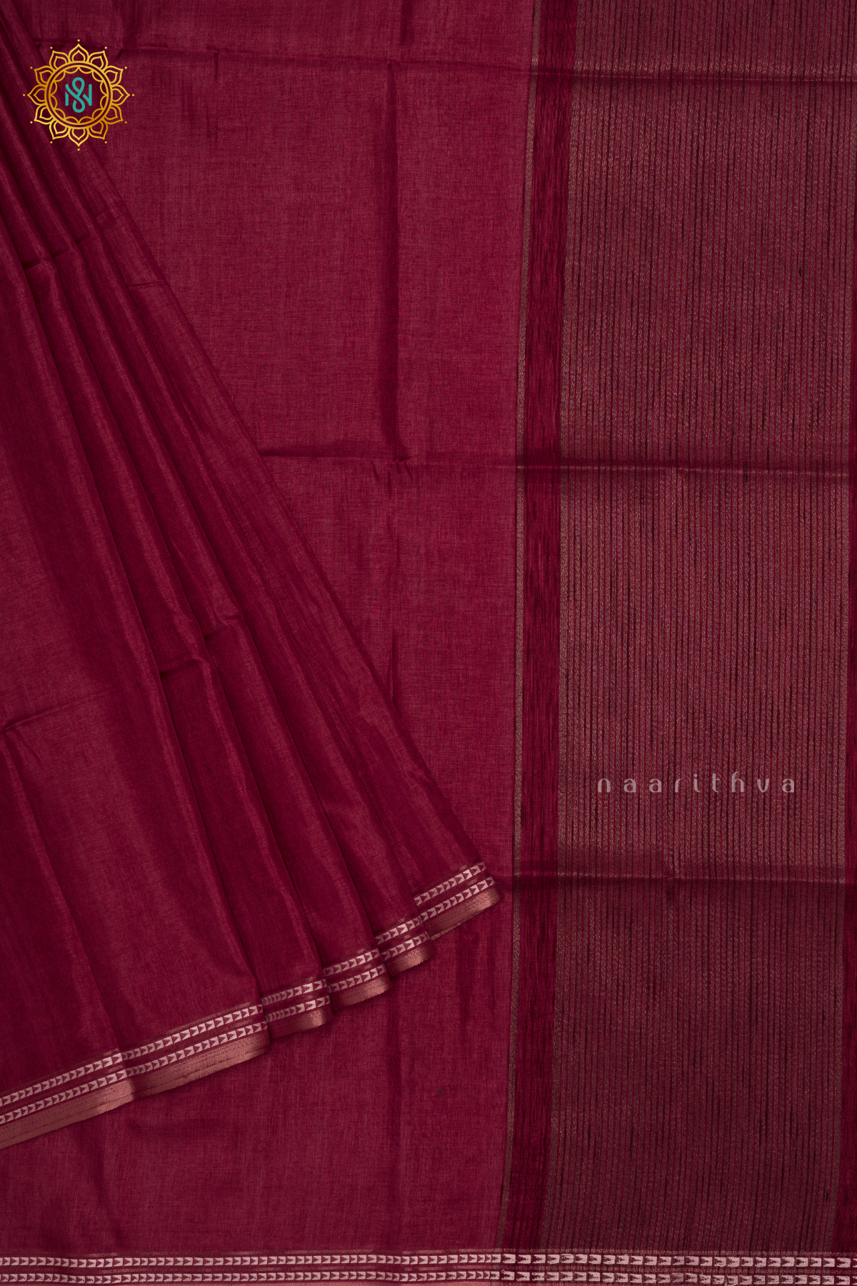 Magenta - Semi Tussar Silk Saree Allover Plain Body with Thread Woven Border, Pallu and Blouse