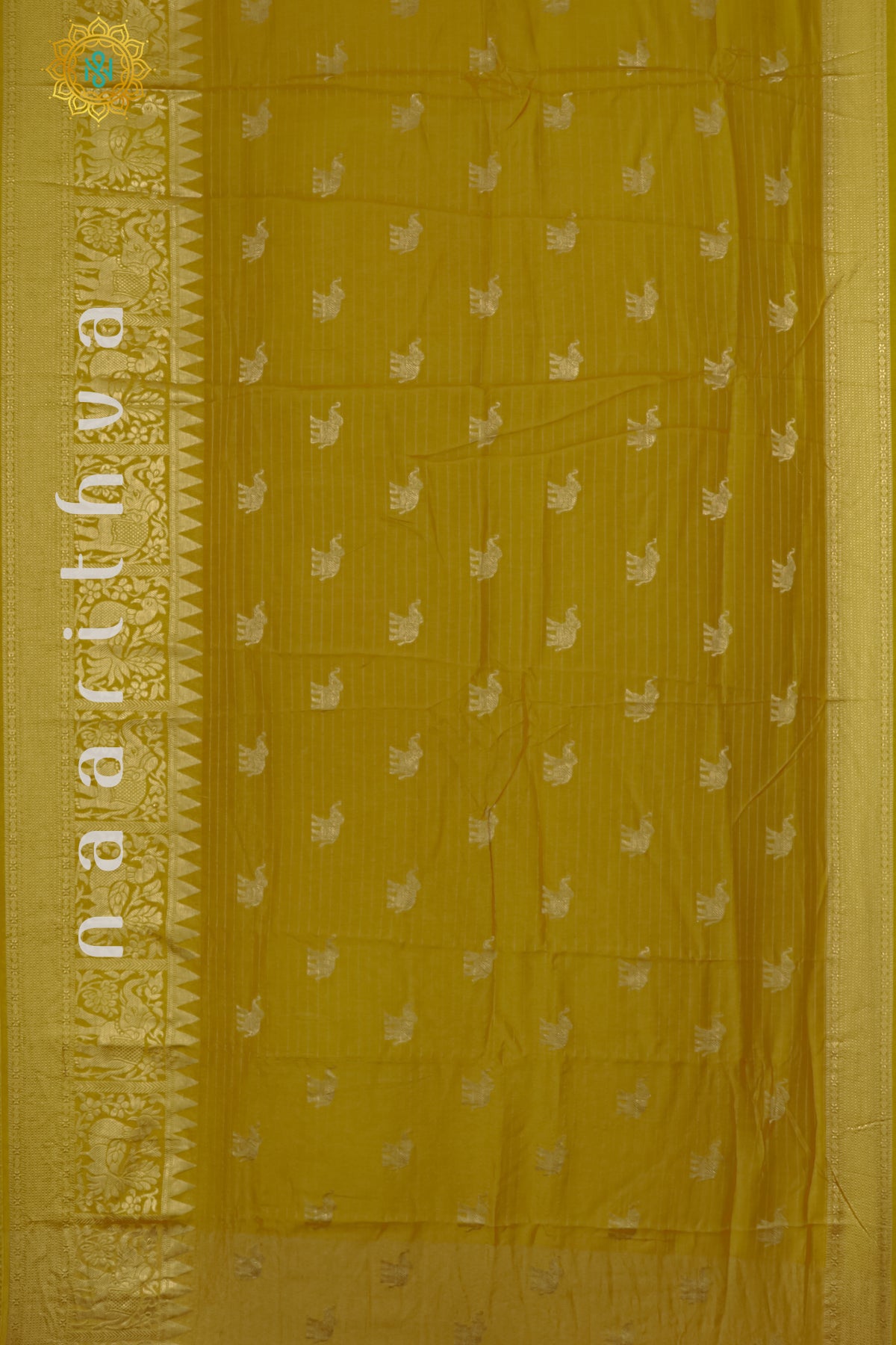 MUSTARD WITH PINK - DOLA SILK