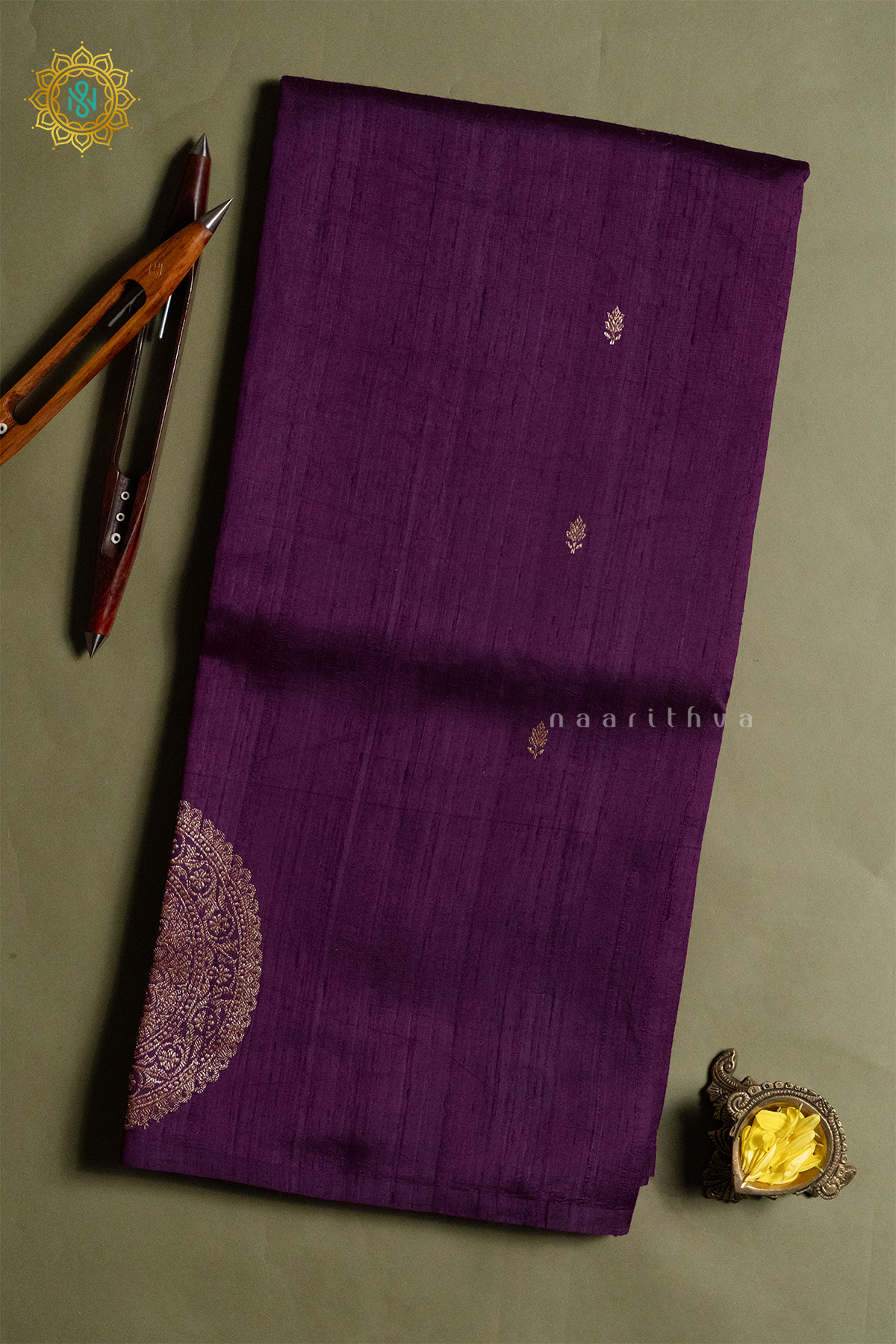 MAGENTA WITH GREEN - PURE BANARASI RAW SILK