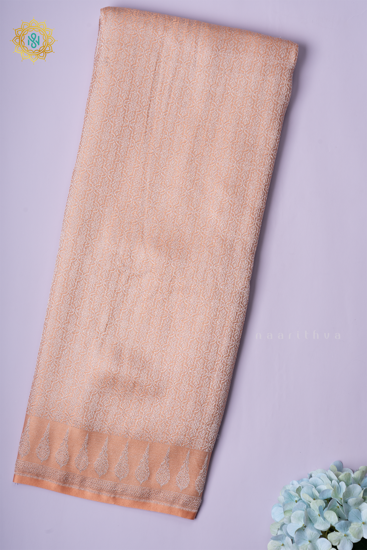 PEACH - SATIN  BANARASI