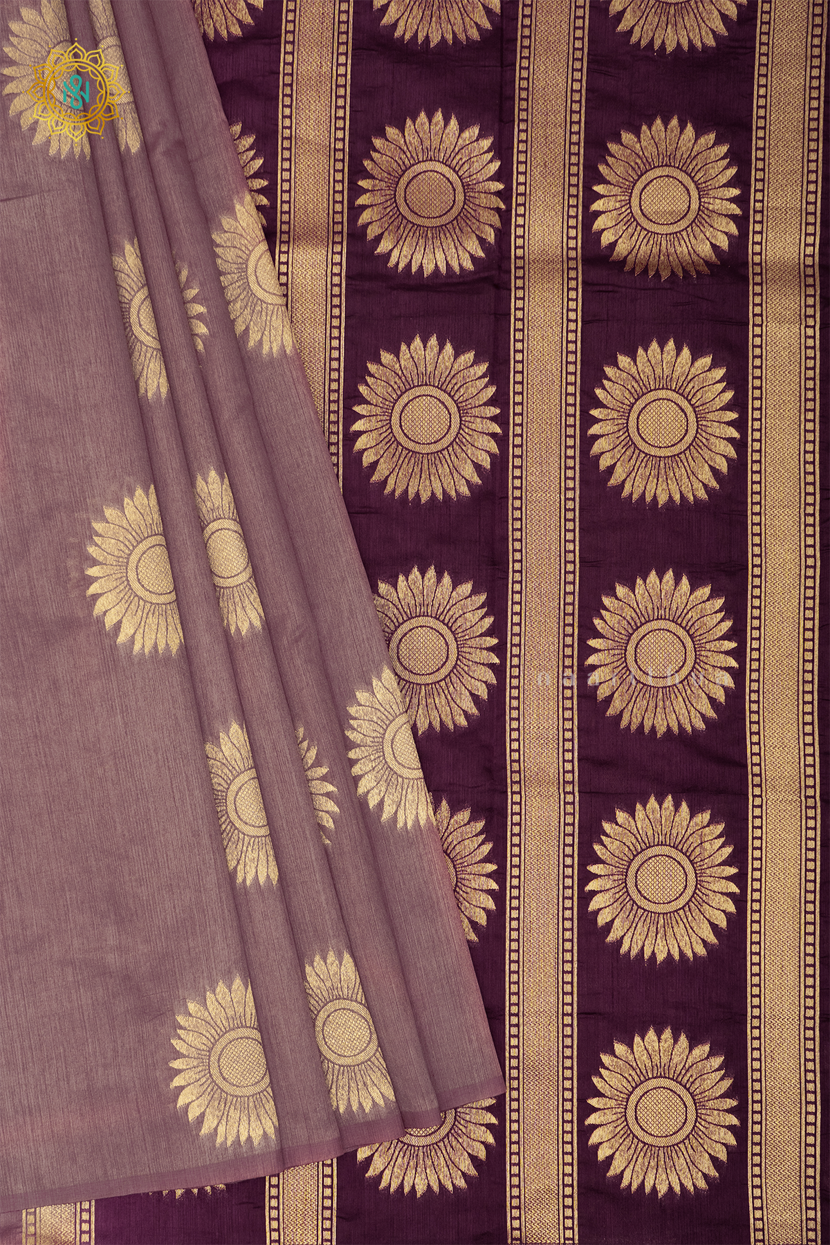 MAUVE WITH WINE - SEMI RAW SILK