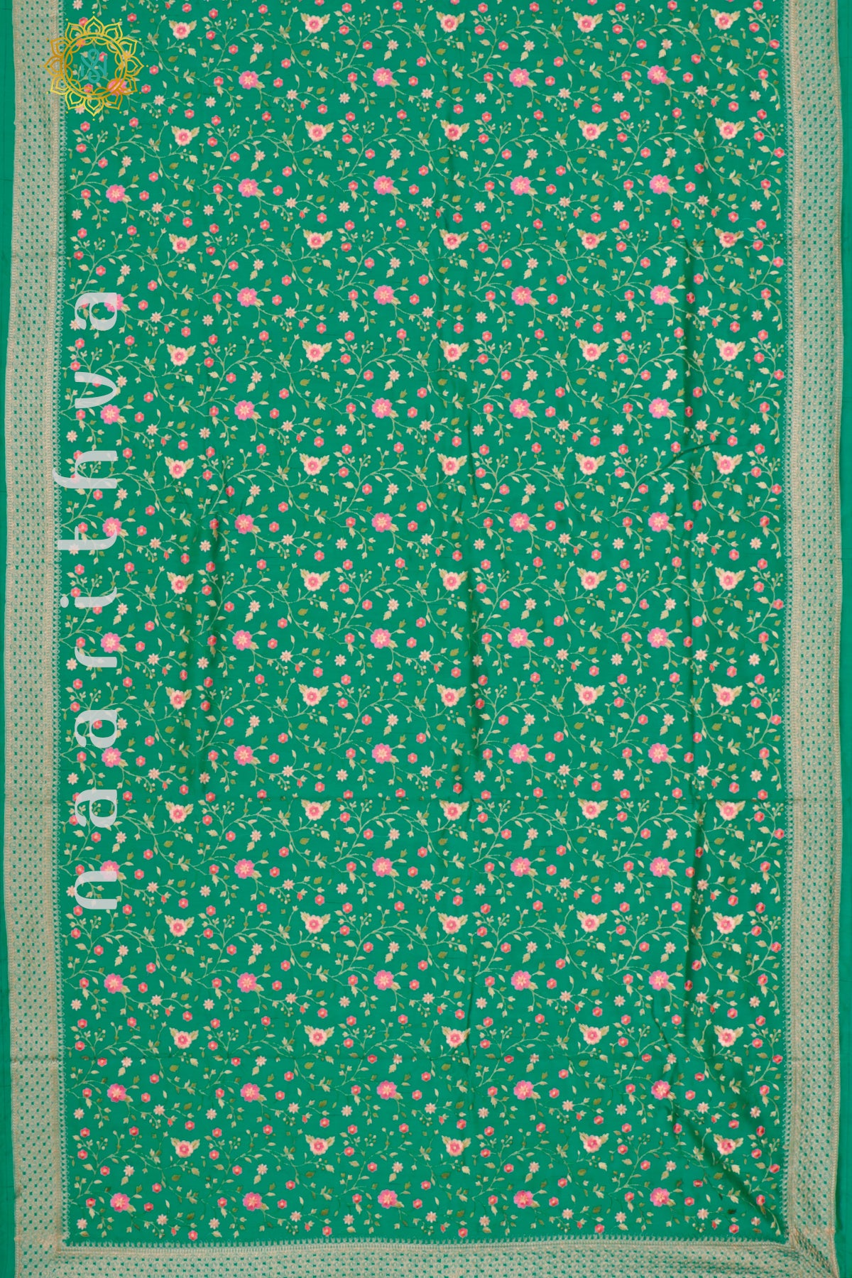 GREEN - SEMI TUSSAR SILK WITH EMBROIDERY