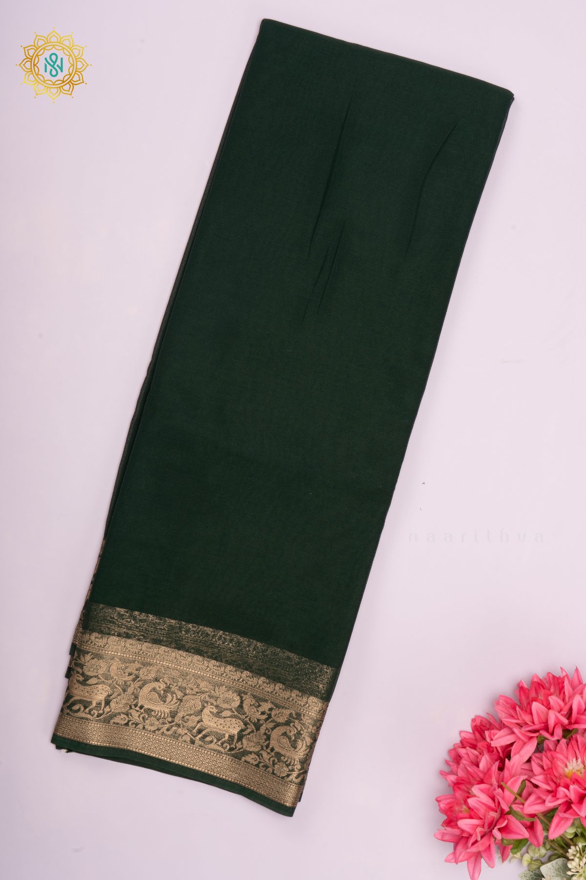 BOTTLE GREEN - SEMI GEORGETTE