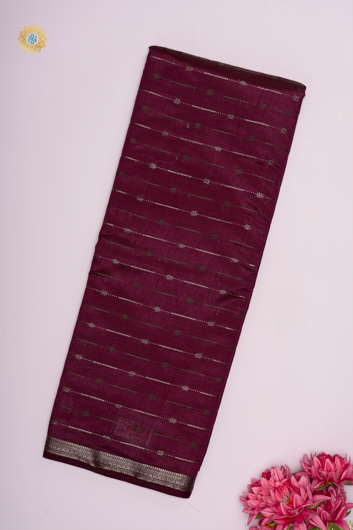 WINE  - SEMI RAW SILK