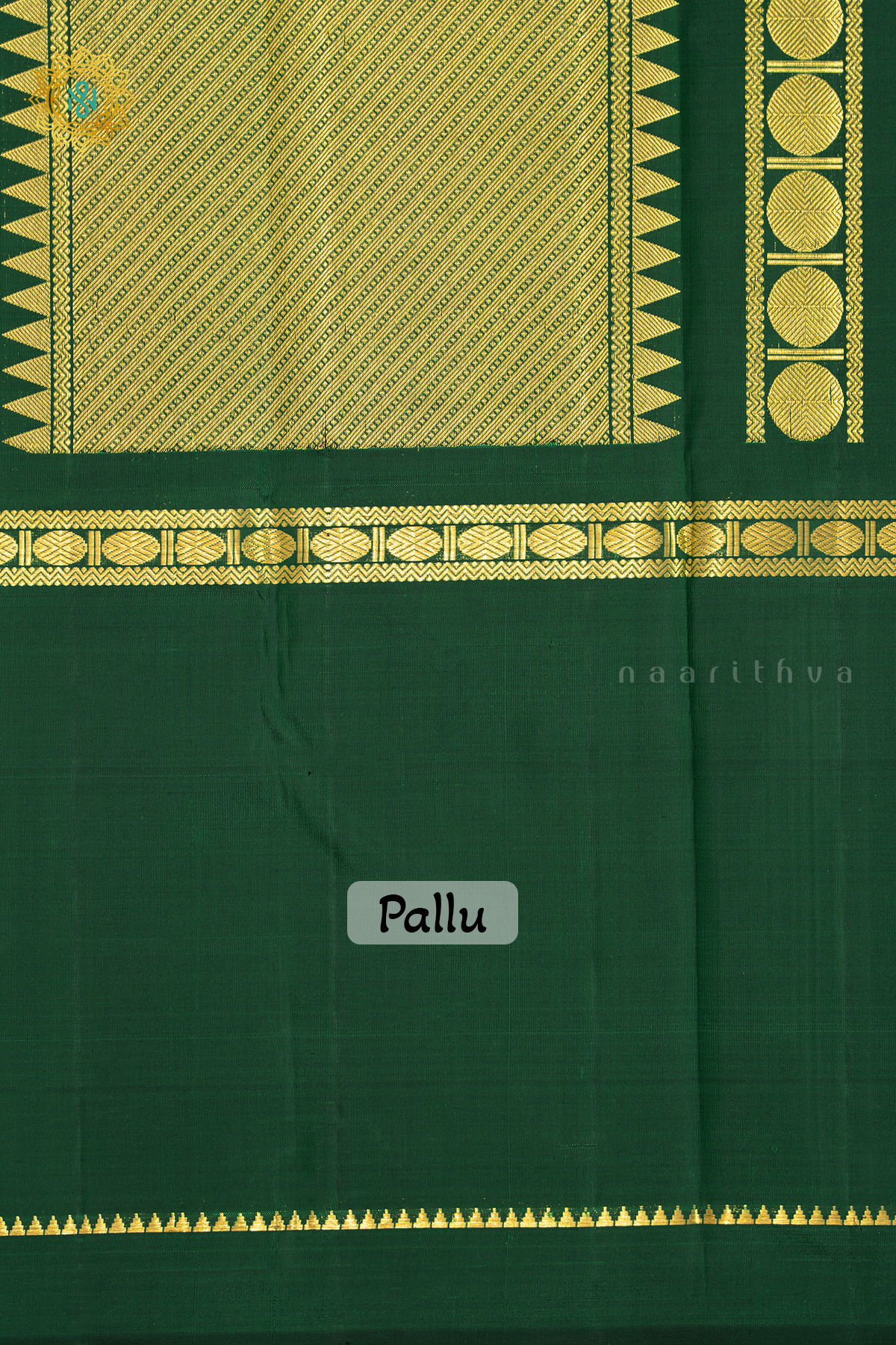 ORANGE WITH BOTTLE GREEN - PURE KANJIVARAM SILK