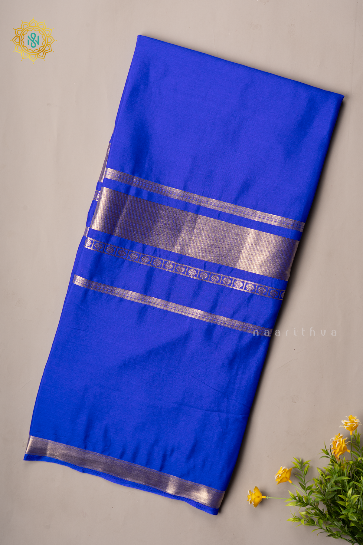 ROYAL BLUE - SEMI MYSORE CREPE SILK
