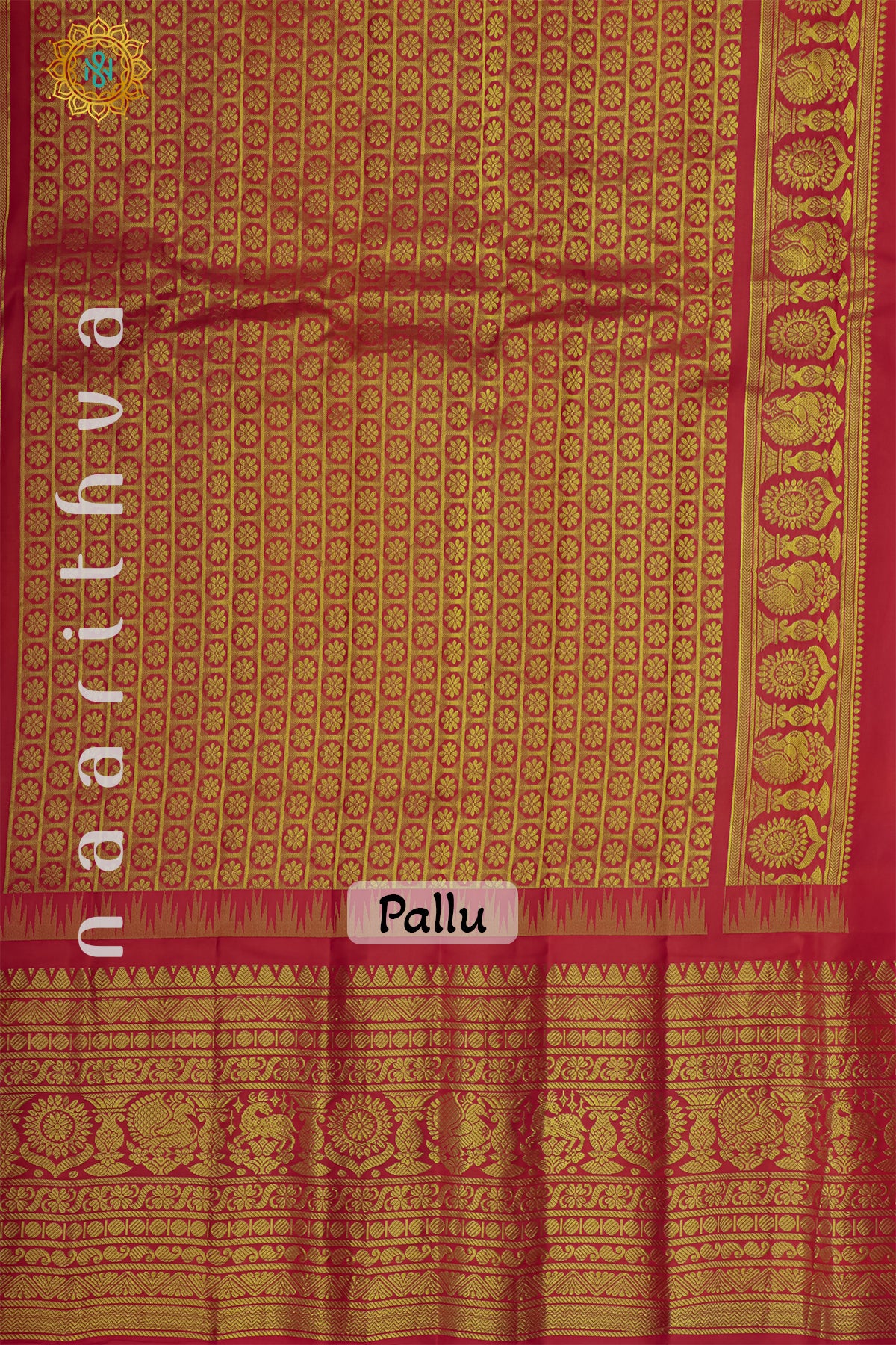 YELLOW WITH RED - PURE GADWAL SILK