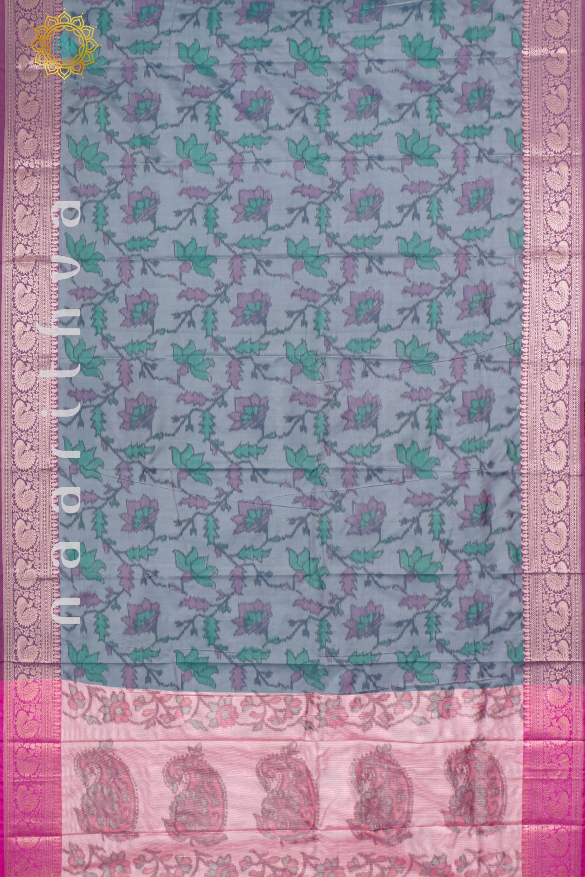 GREY WITH PINK - SILK COTTON