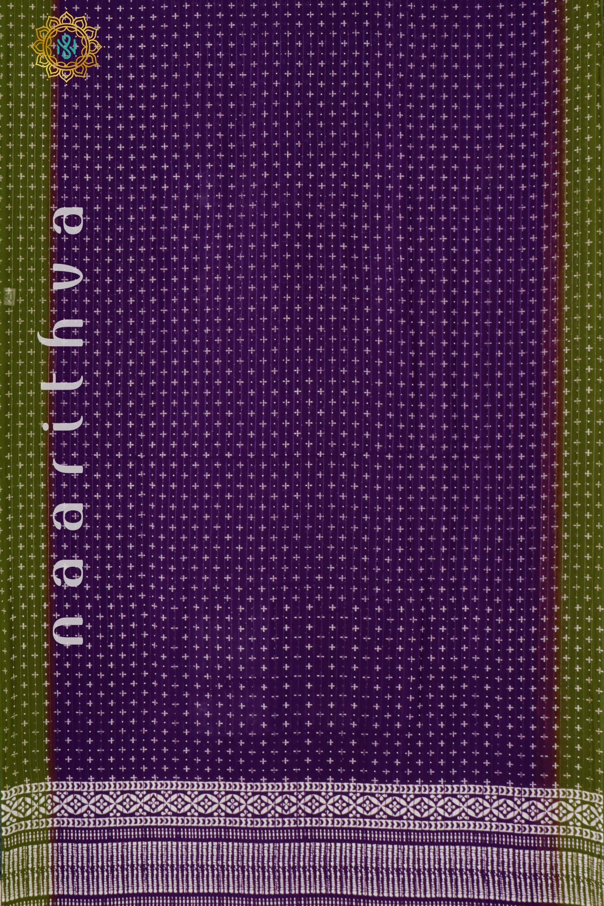 PURPLE WITH GREEN - SEMI GEORGETTE