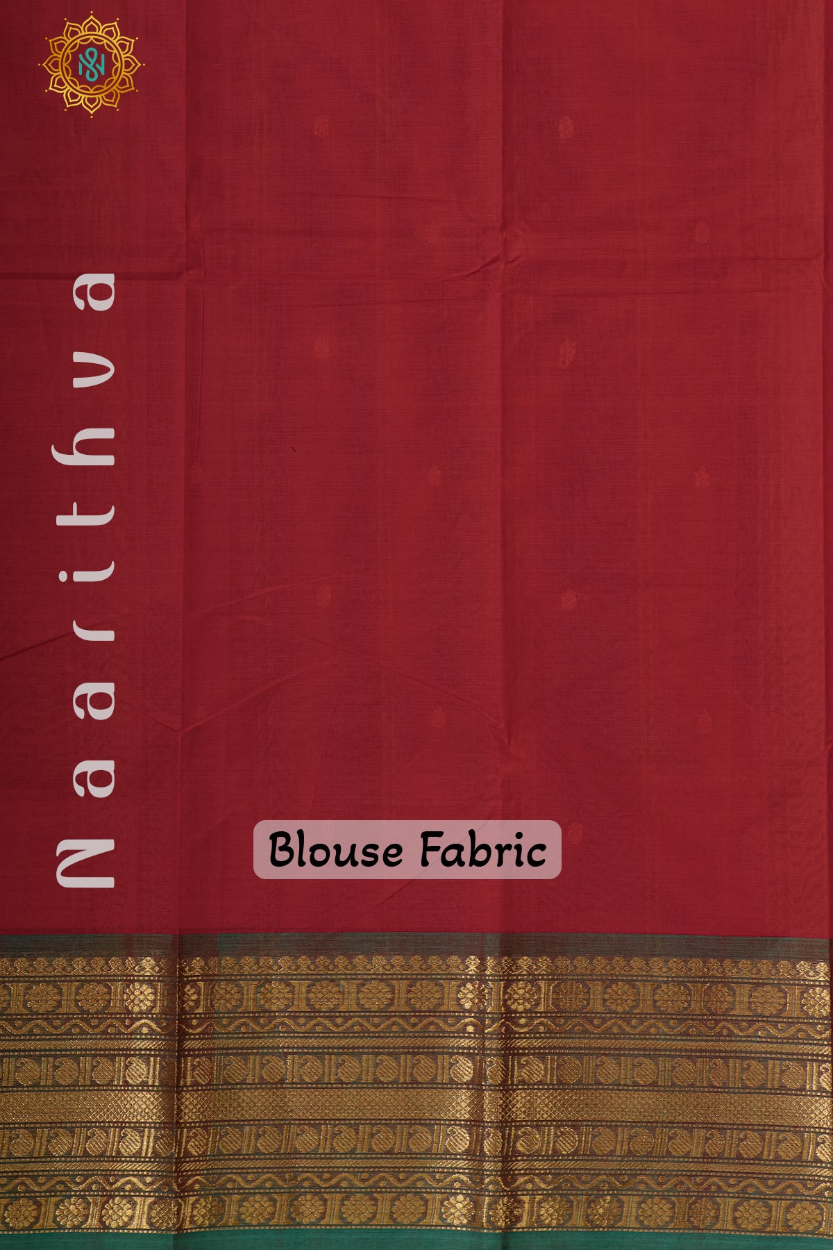 RED WITH GREEN - CHETTINAD COTTON