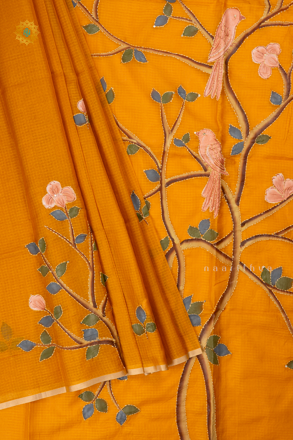 YELLOW - KOTA ORGANZA WITH KATHA WORK
