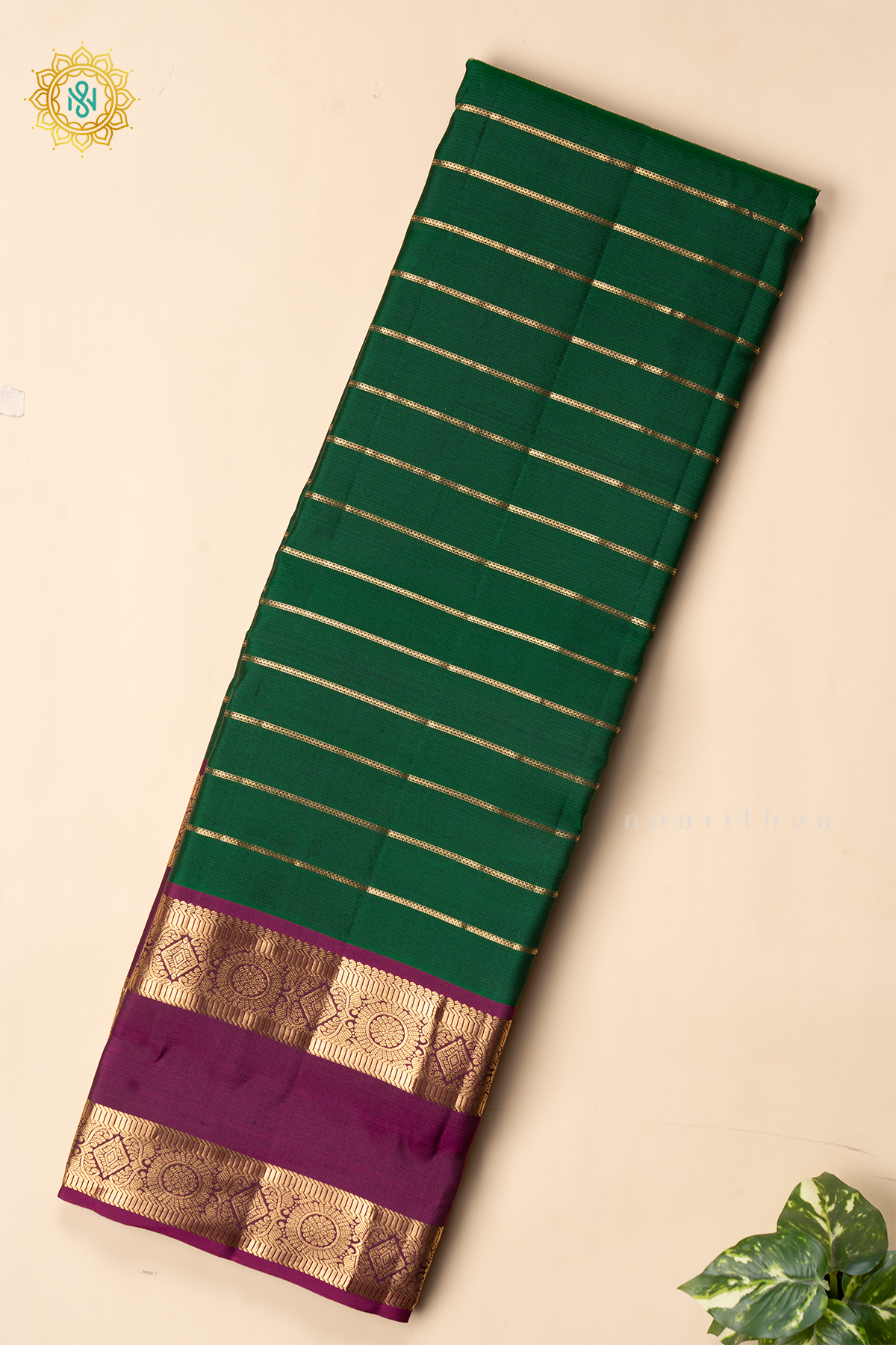 GREEN WITH WINE - PURE KANJIVARAM SILK