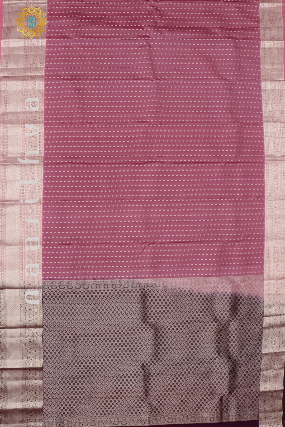 MAUVE WITH DEEP WINE - KANJIVARAM PURE MIX