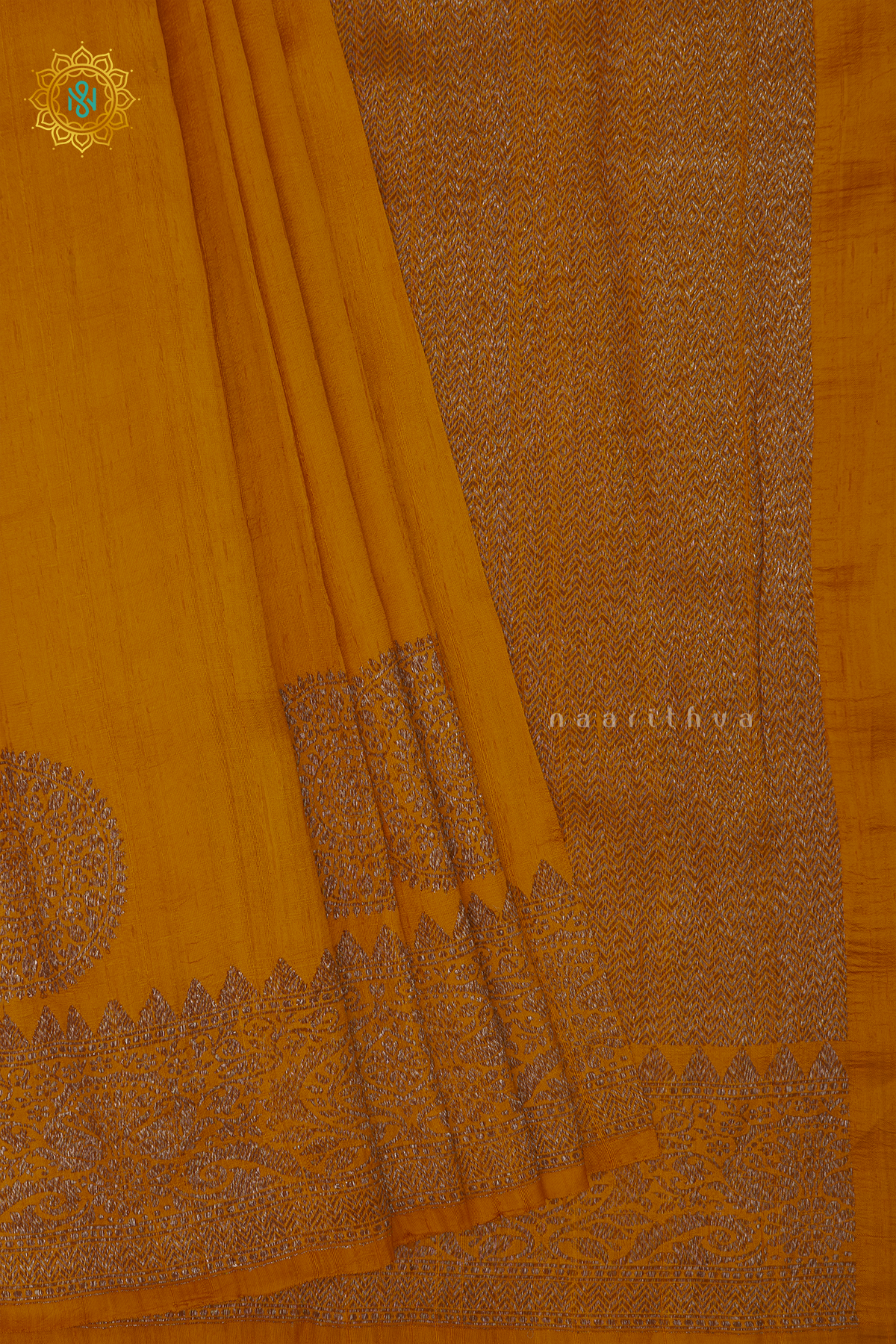 YELLOW WITH PINK - PURE BANARASI RAW SILK