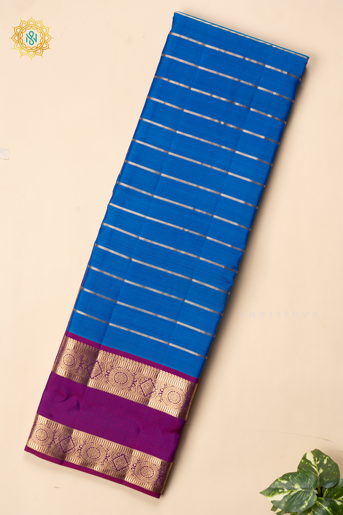 BLUE WITH MAGENTA - PURE KANJIVARAM SILK