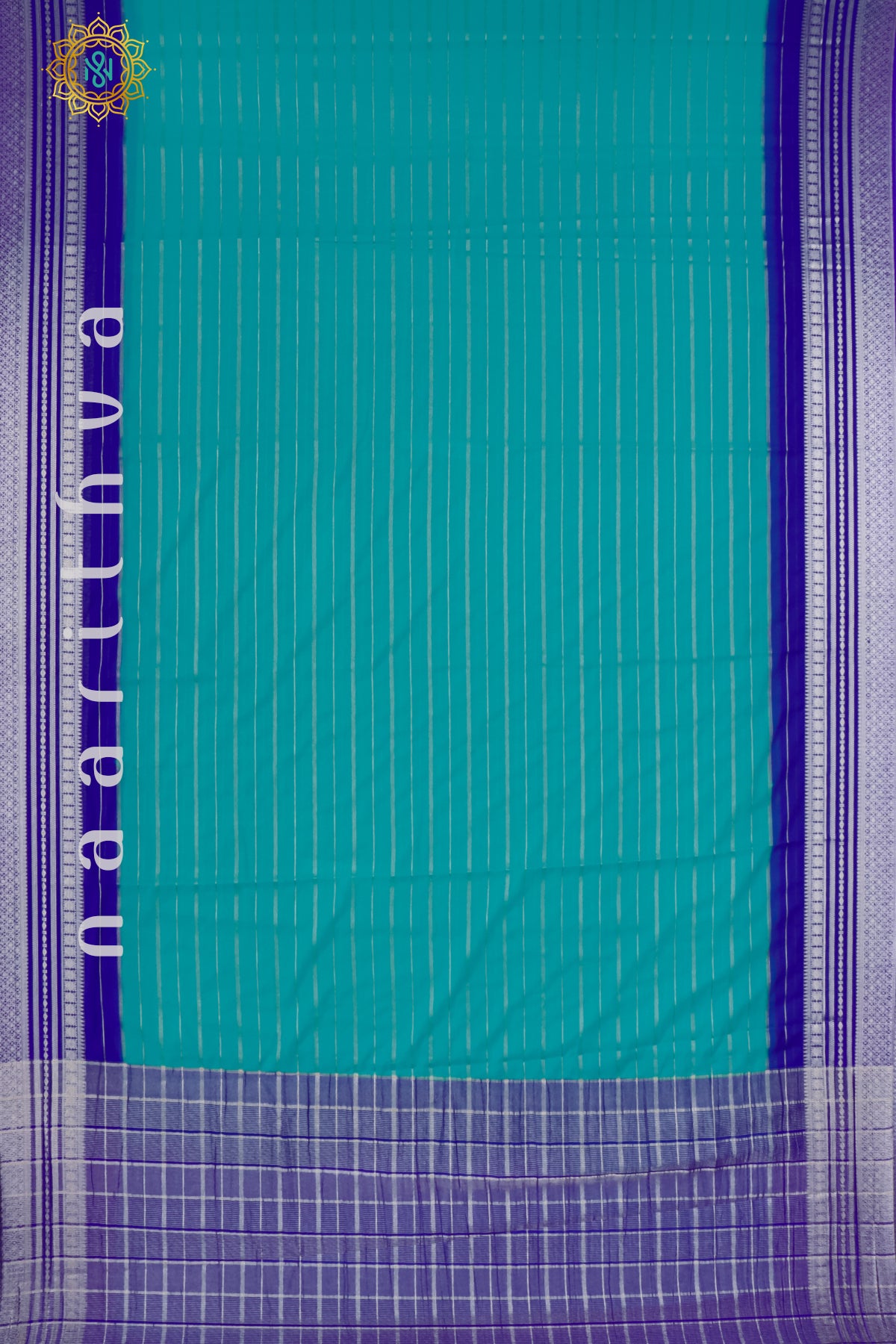 SKY BLUE WITH ROYAL BLUE - SEMI GEORGETTE