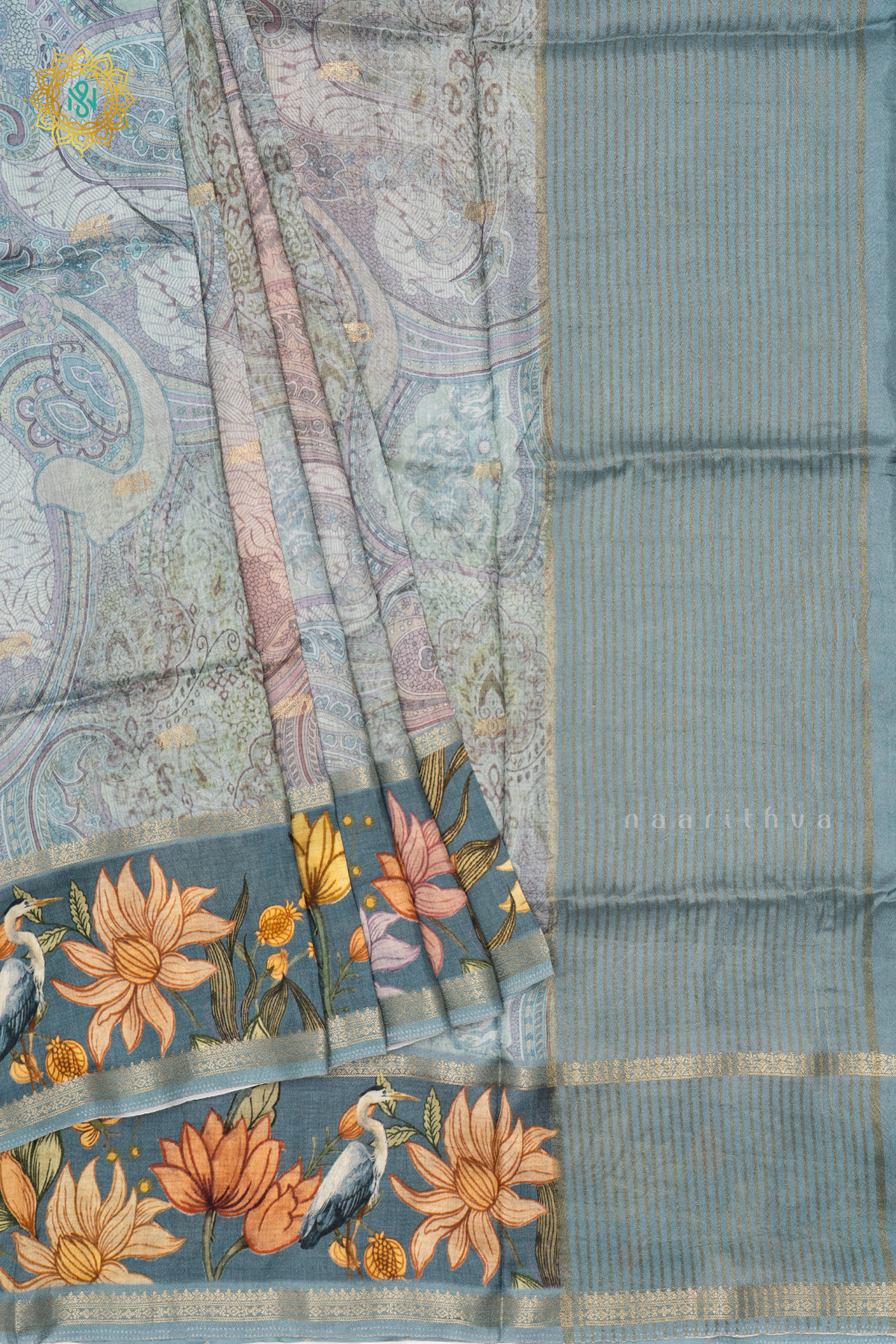 AQUA BLUE - SEMI CREPE SILK