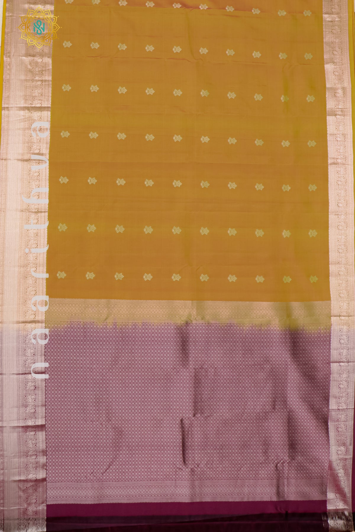 DUAL SHADE OF ORANGE WITH WINE - KANJIVARAM PURE MIX