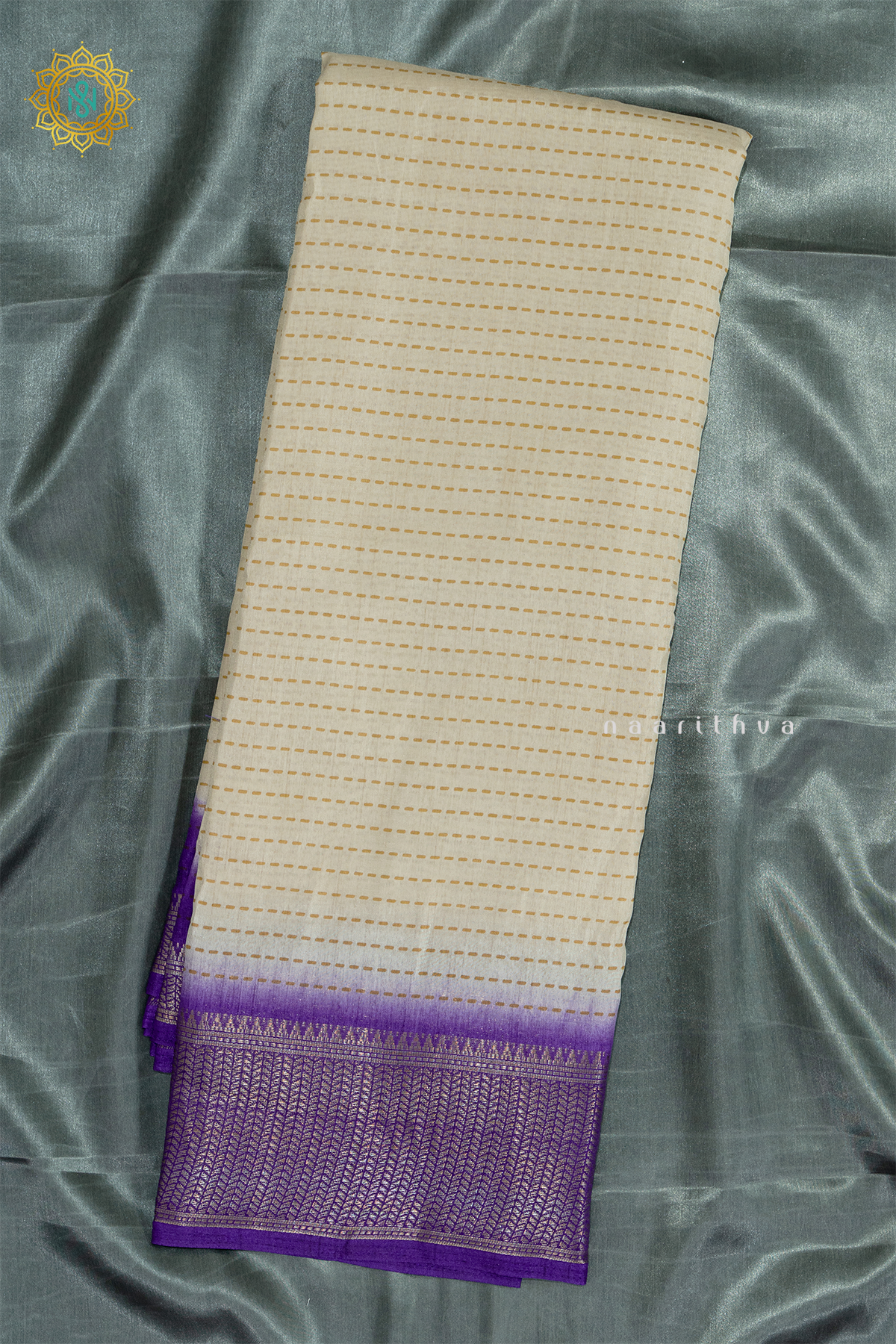 WHITE WITH PURPLE - DOLA SILK