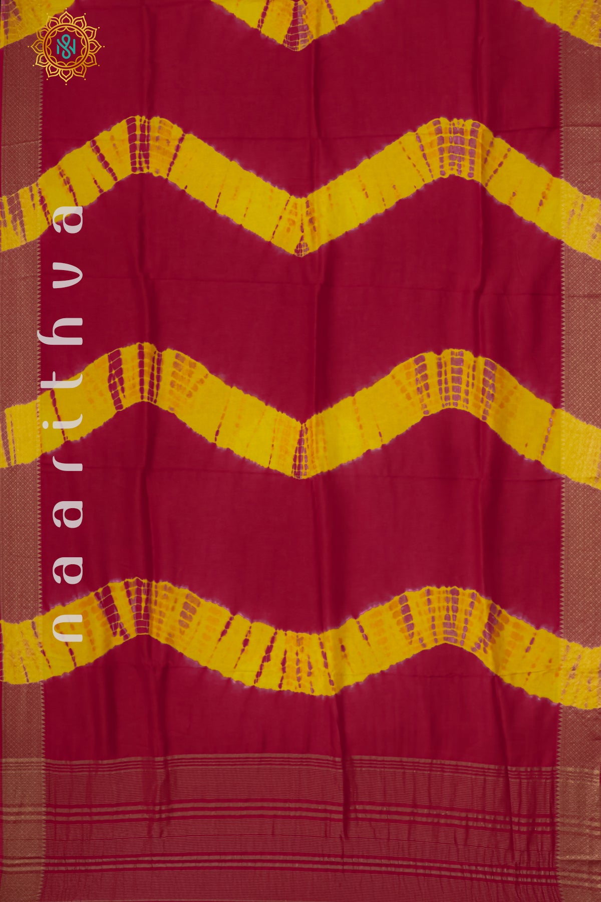 RED WITH YELLOW - SEMI CREPE SILK