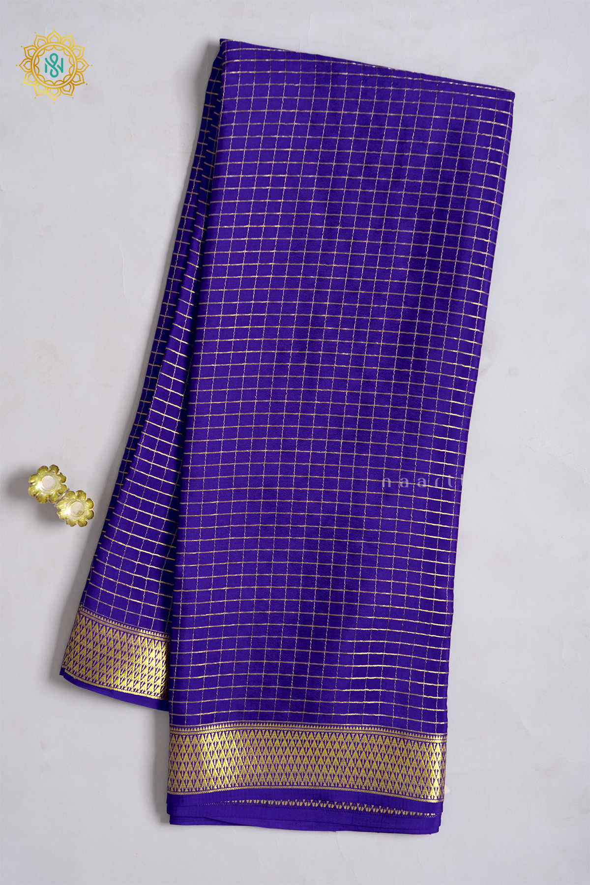 ROYAL BLUE - PURE MYSORE CREPE SILK
