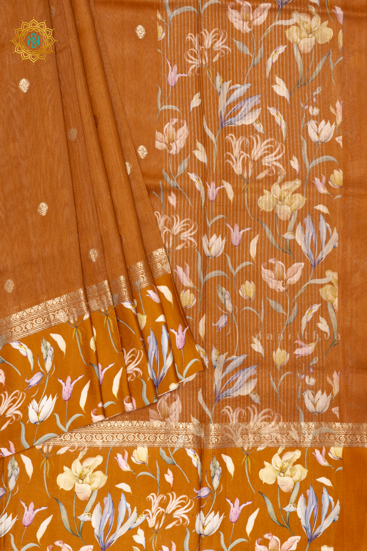 RUST ORANGE - PURE TUSSAR SILK