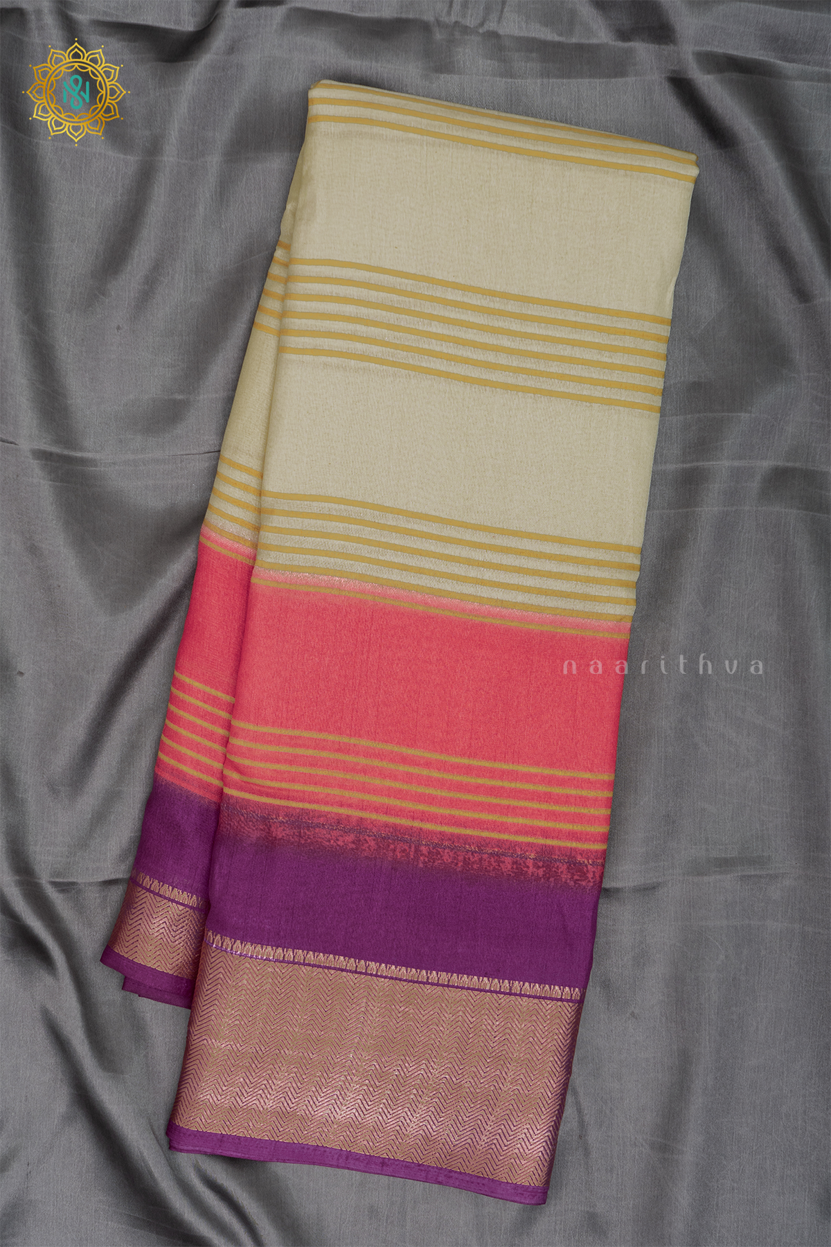 WHITE WITH PEACH WITH WINE - DOLA SILK