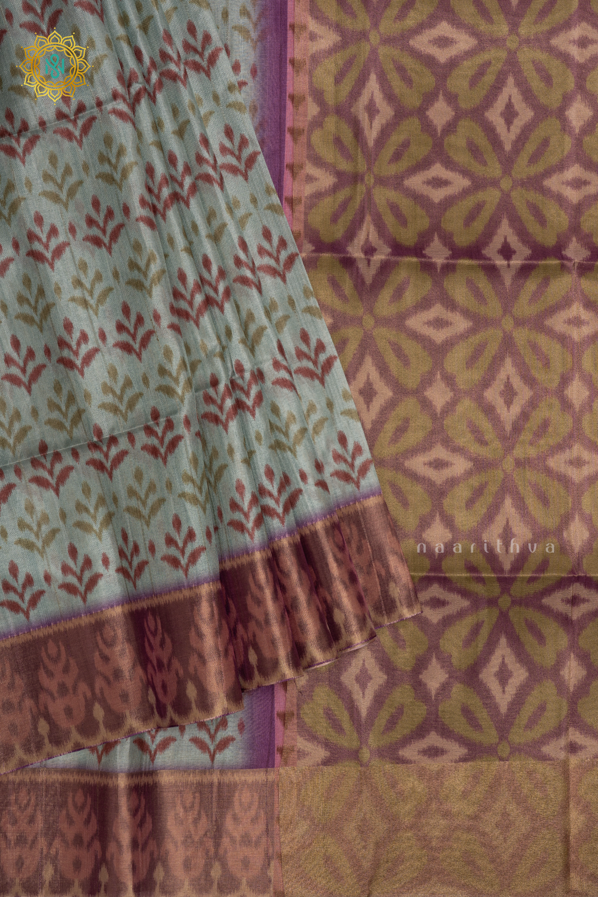 AQUA BLUE WITH LAVENDER - KOTHA TUSSAR