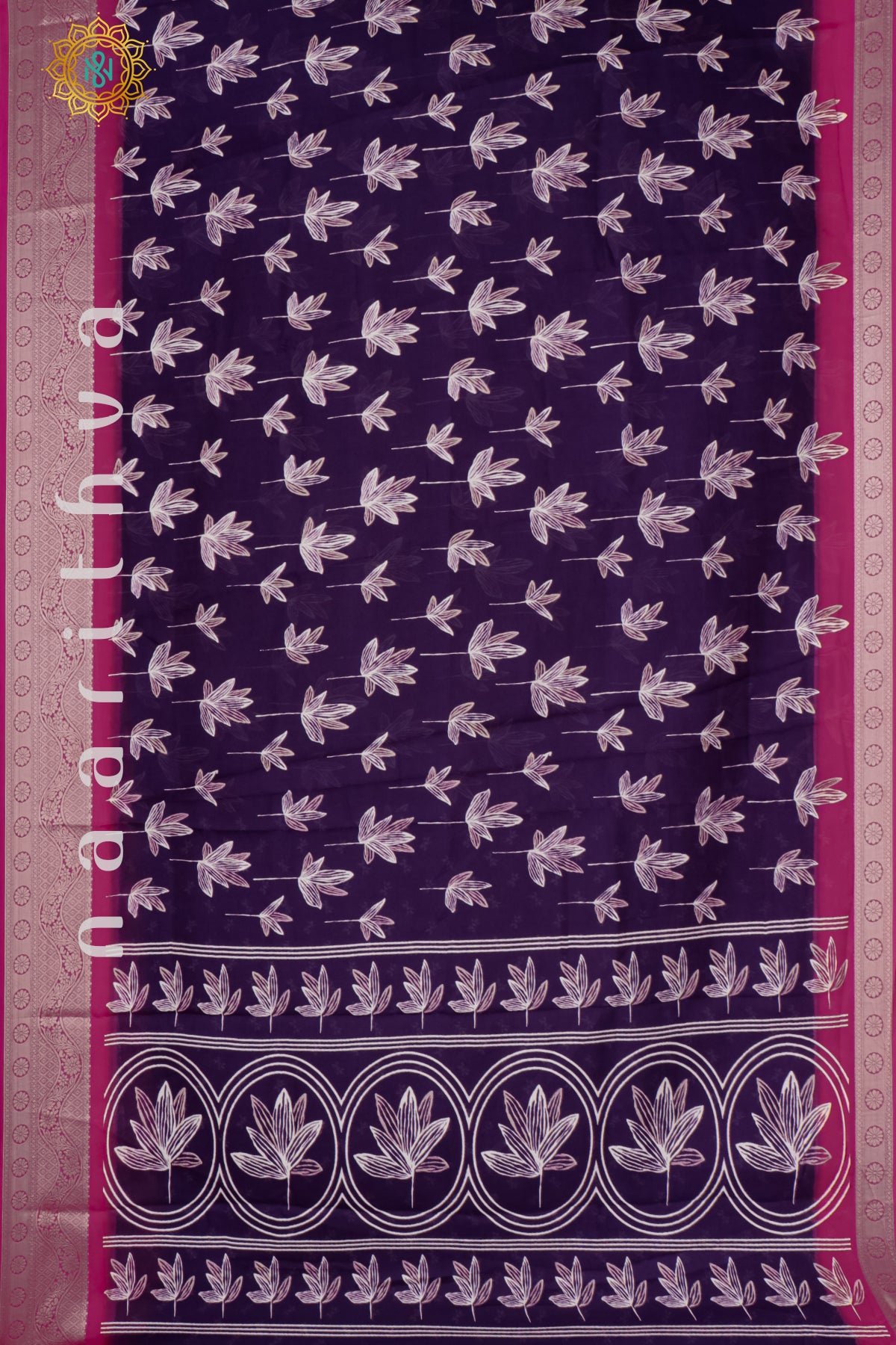 PURPLE WITH PINK - SEMI GEORGETTE