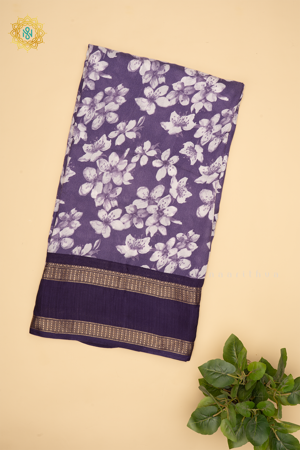 LAVENDER WITH PURPLE - SEMI GEORGETTE